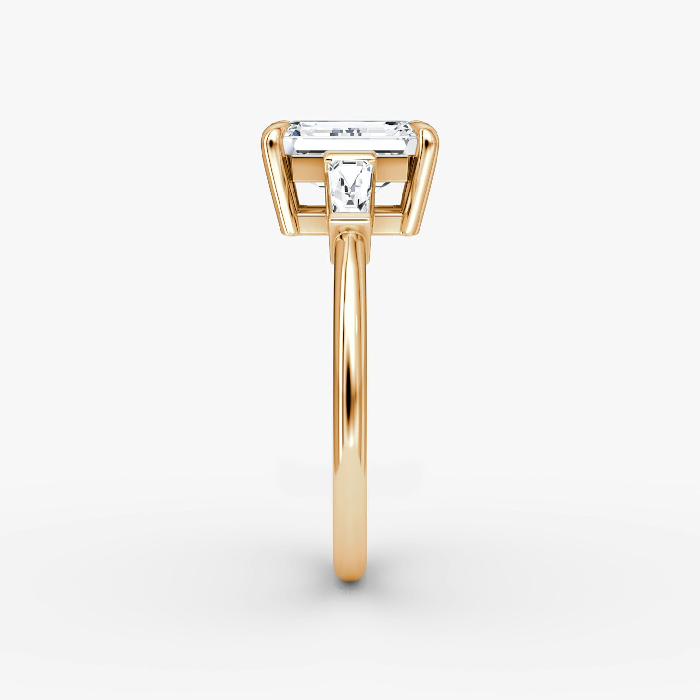 The Tapered Baguette Three Stone | Emerald | 14k | Rose Gold | bandAccent: Plain | excludeFromFeed: null | diamondOrientation: vertical | caratWeight: other