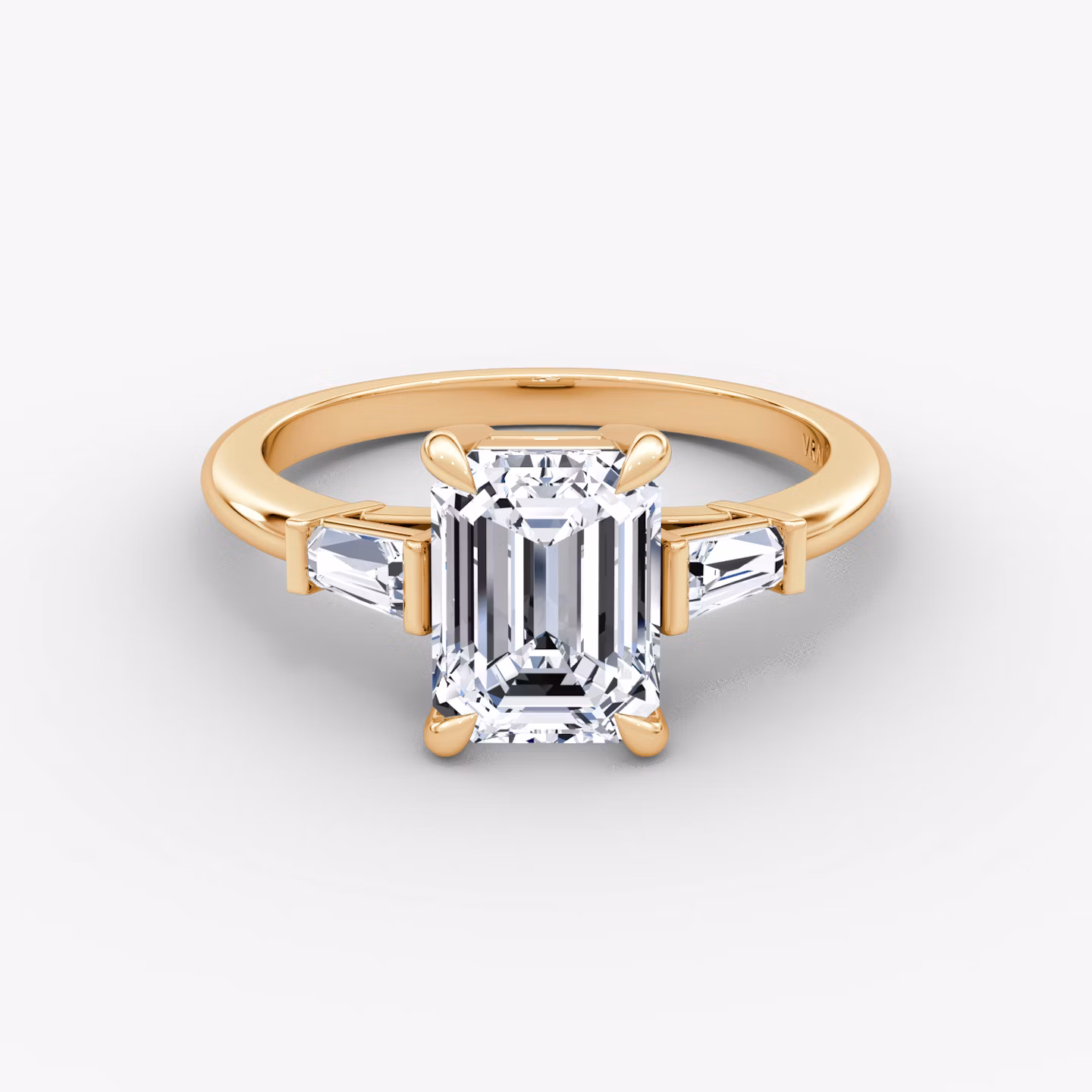 The Tapered Baguette Three Stone Emerald | Rose Gold