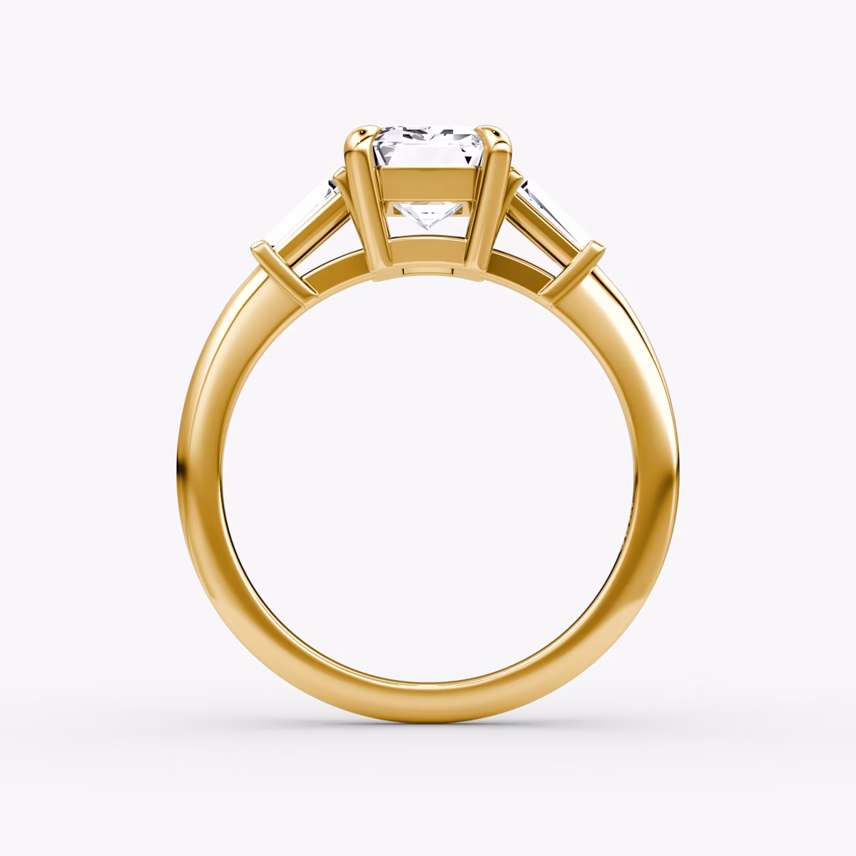 The Tapered Baguette Three Stone | Emerald | 18k | Yellow Gold | bandAccent: Plain | caratWeight: 1.0ct | excludeFromFeed: null | diamondOrientation: vertical