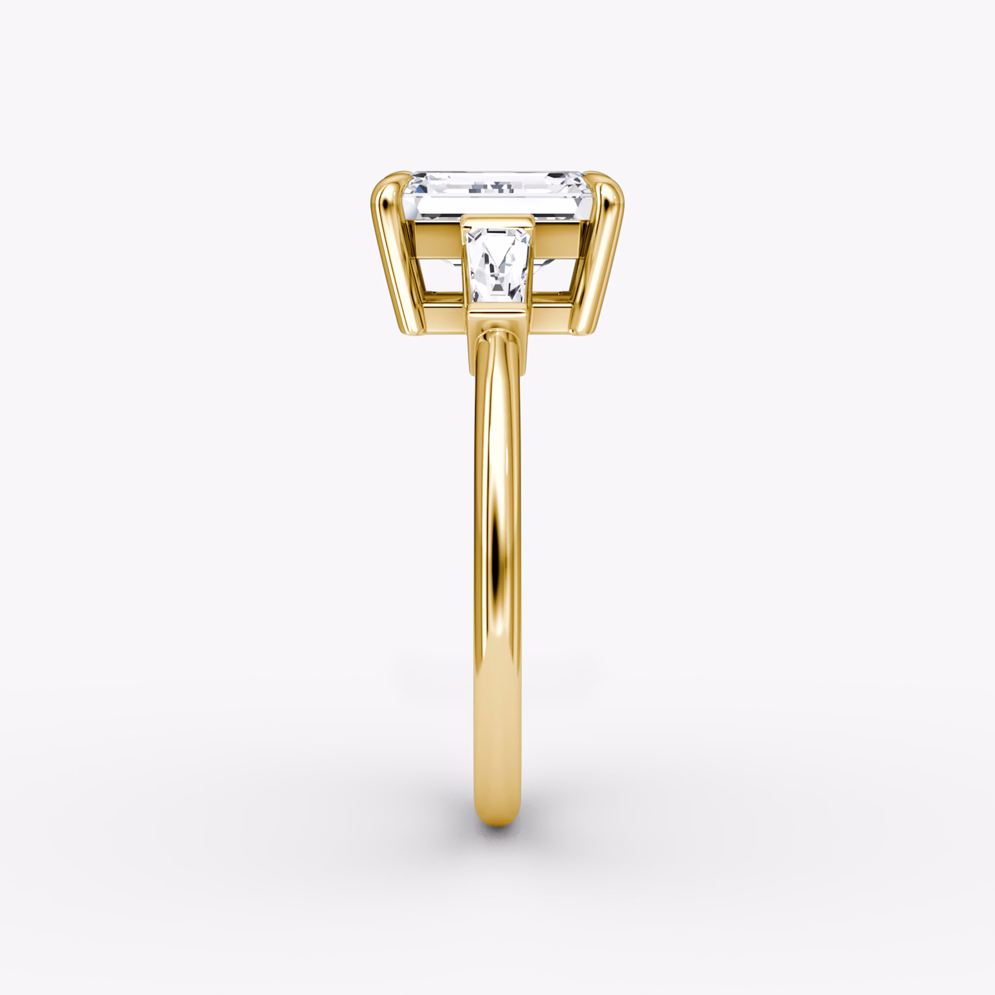 The Tapered Baguette Three Stone | Emerald | 18k | Yellow Gold | bandAccent: Plain | excludeFromFeed: null | diamondOrientation: vertical | caratWeight: other
