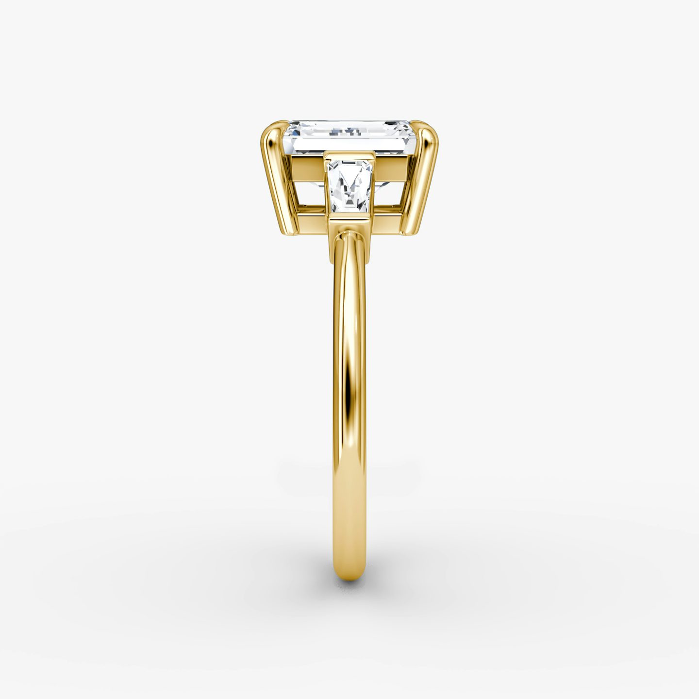 The Tapered Baguette Three Stone | Emerald | 18k | Yellow Gold | bandAccent: Plain | excludeFromFeed: null | diamondOrientation: vertical | caratWeight: other