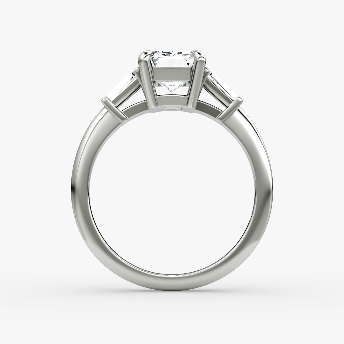 The Tapered Baguette Three Stone | Emerald | 18k | White Gold | bandAccent: Plain | excludeFromFeed: null | diamondOrientation: vertical | caratWeight: other