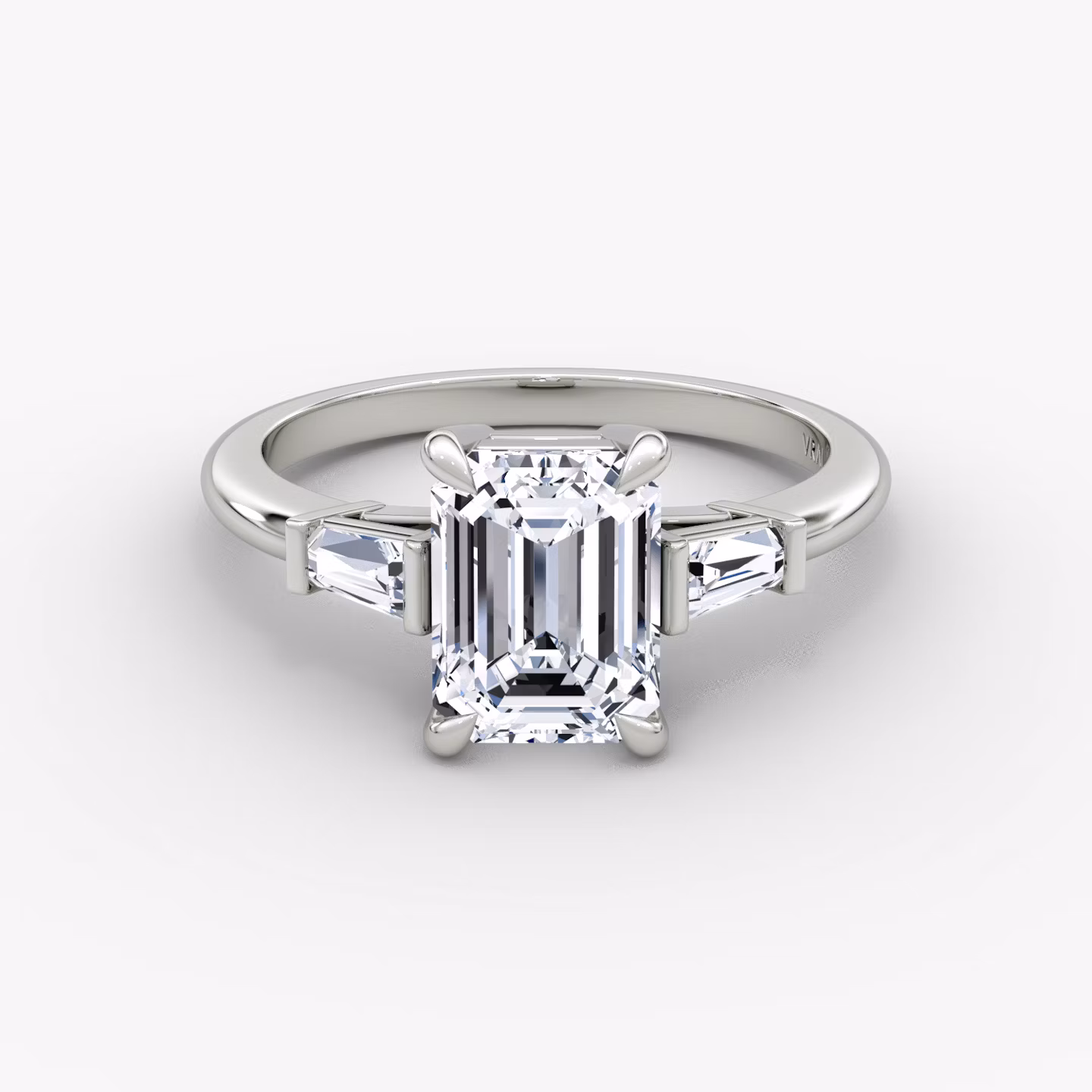 The Tapered Baguette Three Stone Emerald | Platinum