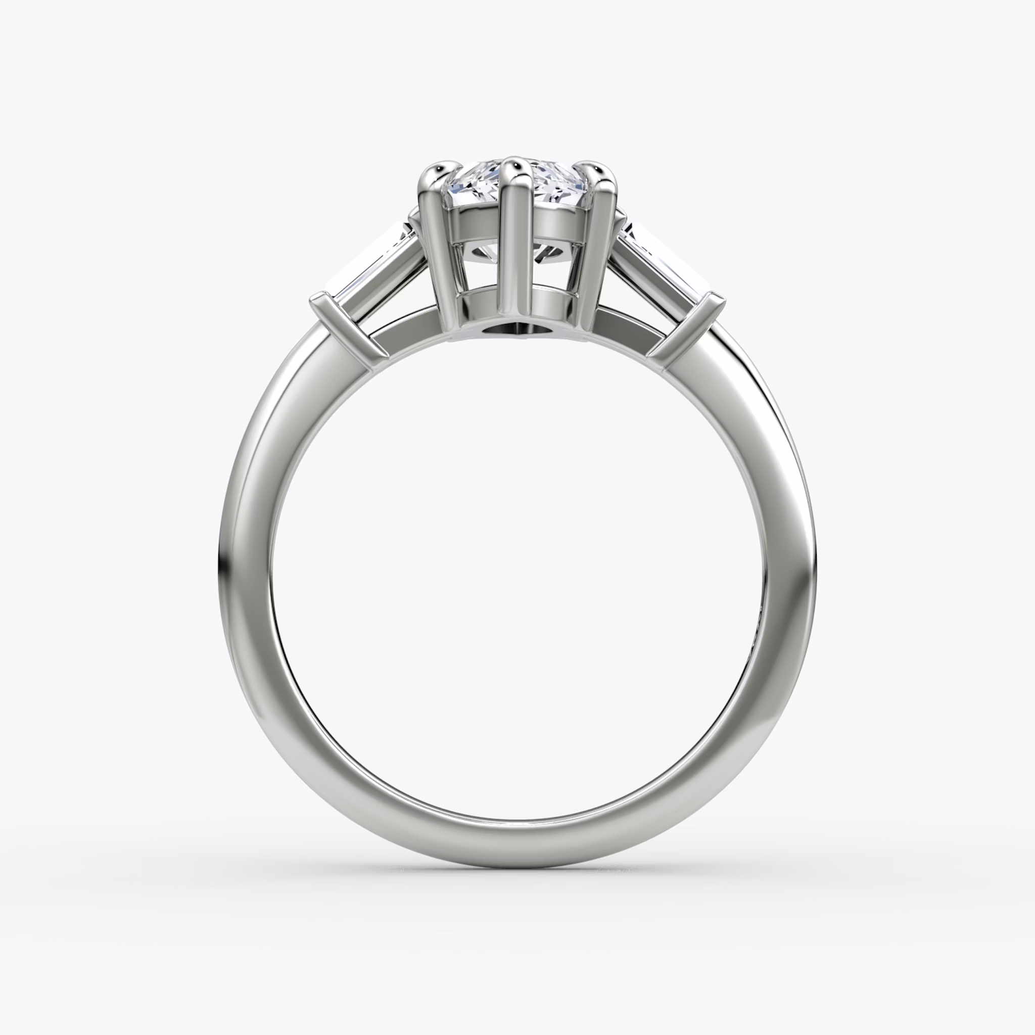 The Tapered Baguette Three Stone | Marquise | 18k | White Gold | bandAccent: Plain | excludeFromFeed: null | diamondOrientation: vertical | caratWeight: other
