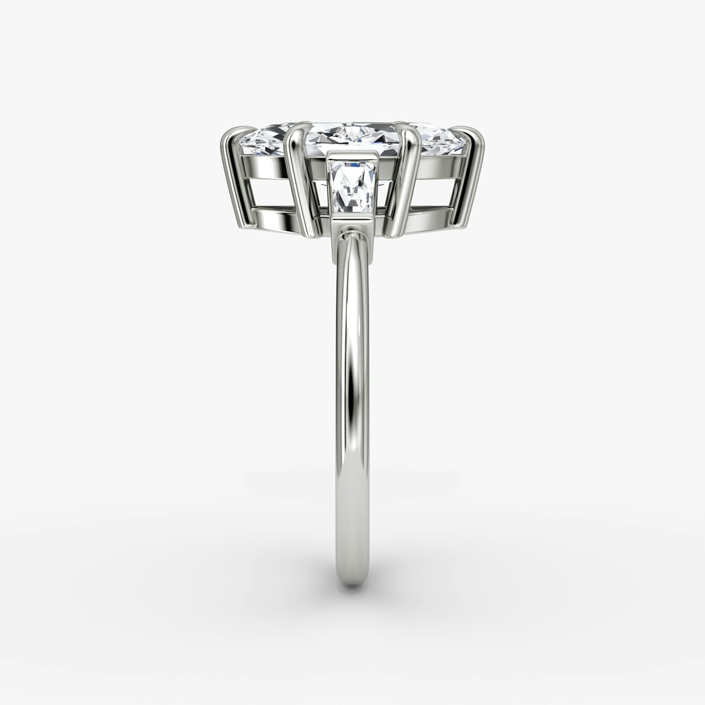 The Tapered Baguette Three Stone | Marquise | 18k | White Gold | bandAccent: Plain | excludeFromFeed: null | diamondOrientation: vertical | caratWeight: other