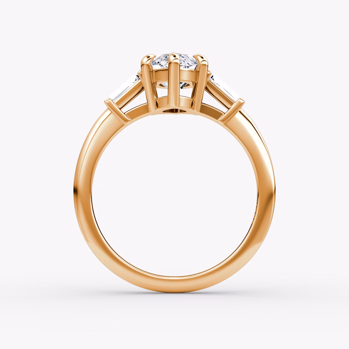 The Tapered Baguette Three Stone | Marquise | 14k | Rose Gold | bandAccent: Plain | caratWeight: 1.0ct | excludeFromFeed: null | diamondOrientation: vertical