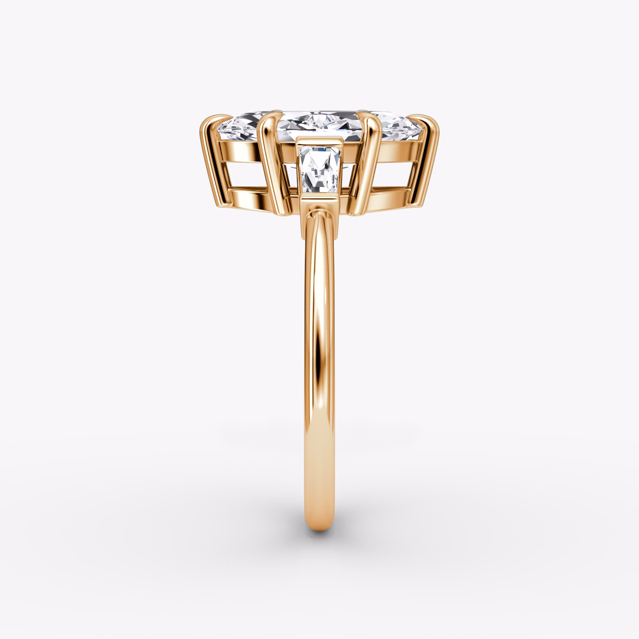The Tapered Baguette Three Stone | Marquise | 14k | Rose Gold | bandAccent: Plain | excludeFromFeed: null | diamondOrientation: vertical | caratWeight: other