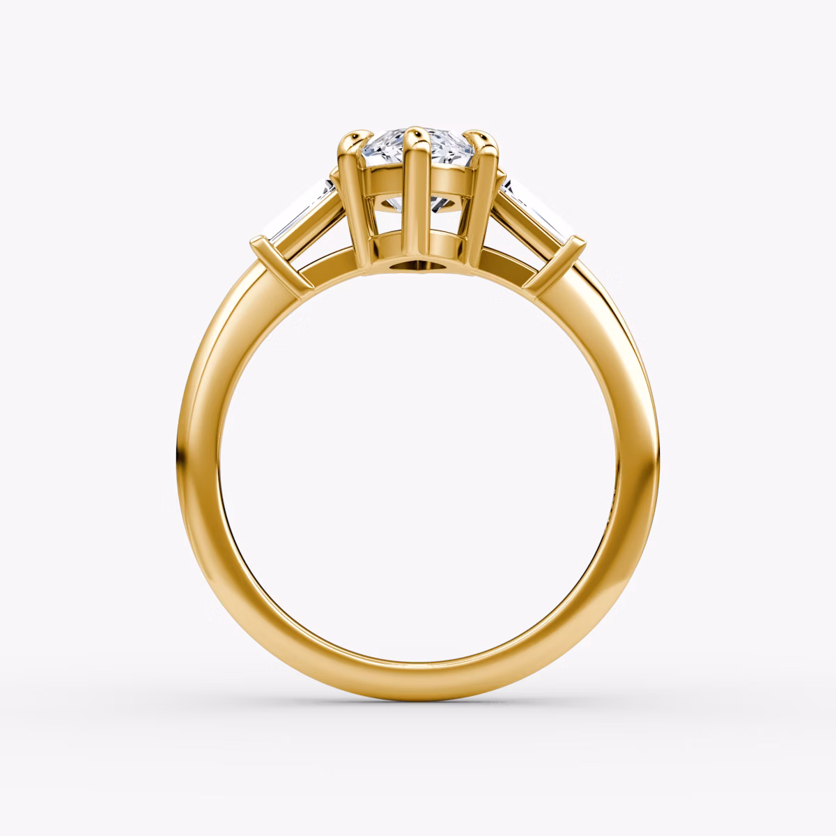 The Tapered Baguette Three Stone | Marquise | 18k | Yellow Gold | bandAccent: Plain | caratWeight: 1.0ct | excludeFromFeed: null | diamondOrientation: vertical