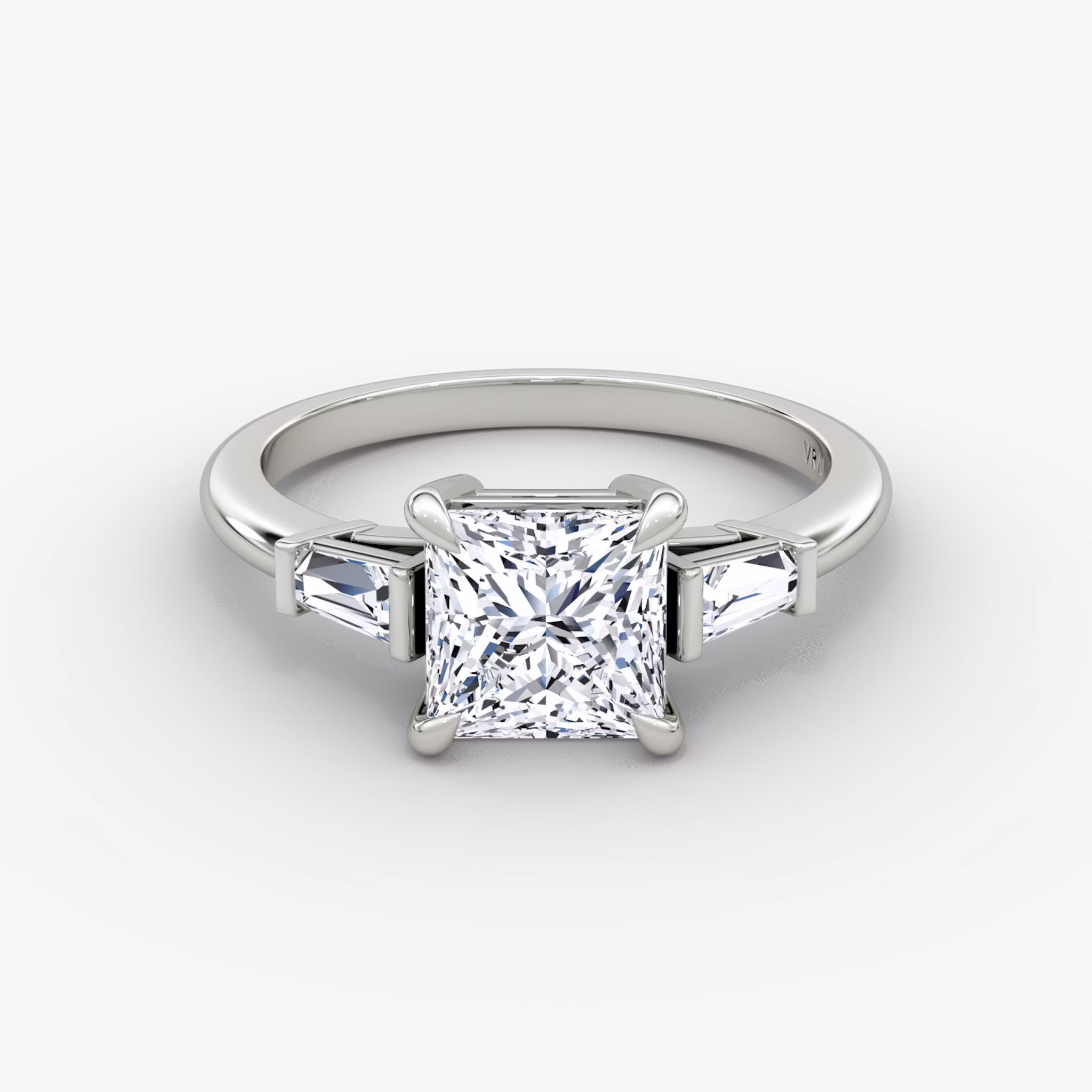 The Tapered Baguette Three Stone Princess | White Gold
