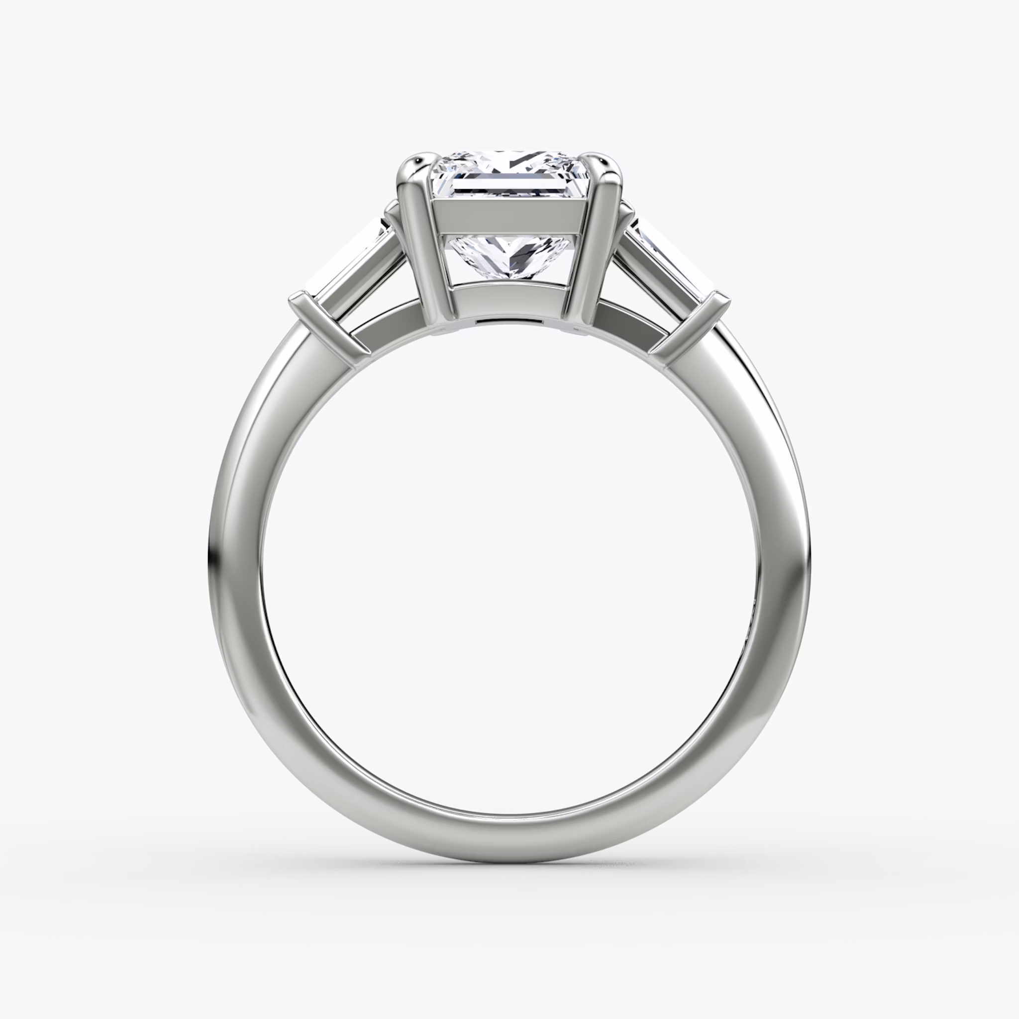 The Tapered Baguette Three Stone | Princess | 18k | White Gold | bandAccent: Plain | excludeFromFeed: null | diamondOrientation: vertical | caratWeight: other