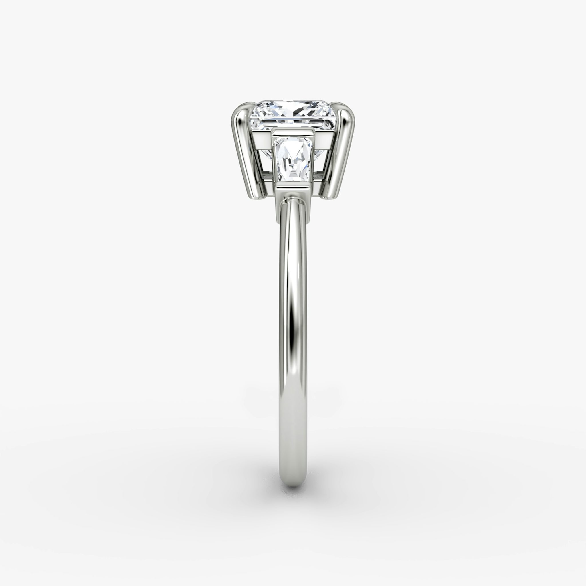The Tapered Baguette Three Stone | Princess | 18k | White Gold | bandAccent: Plain | excludeFromFeed: null | diamondOrientation: vertical | caratWeight: other