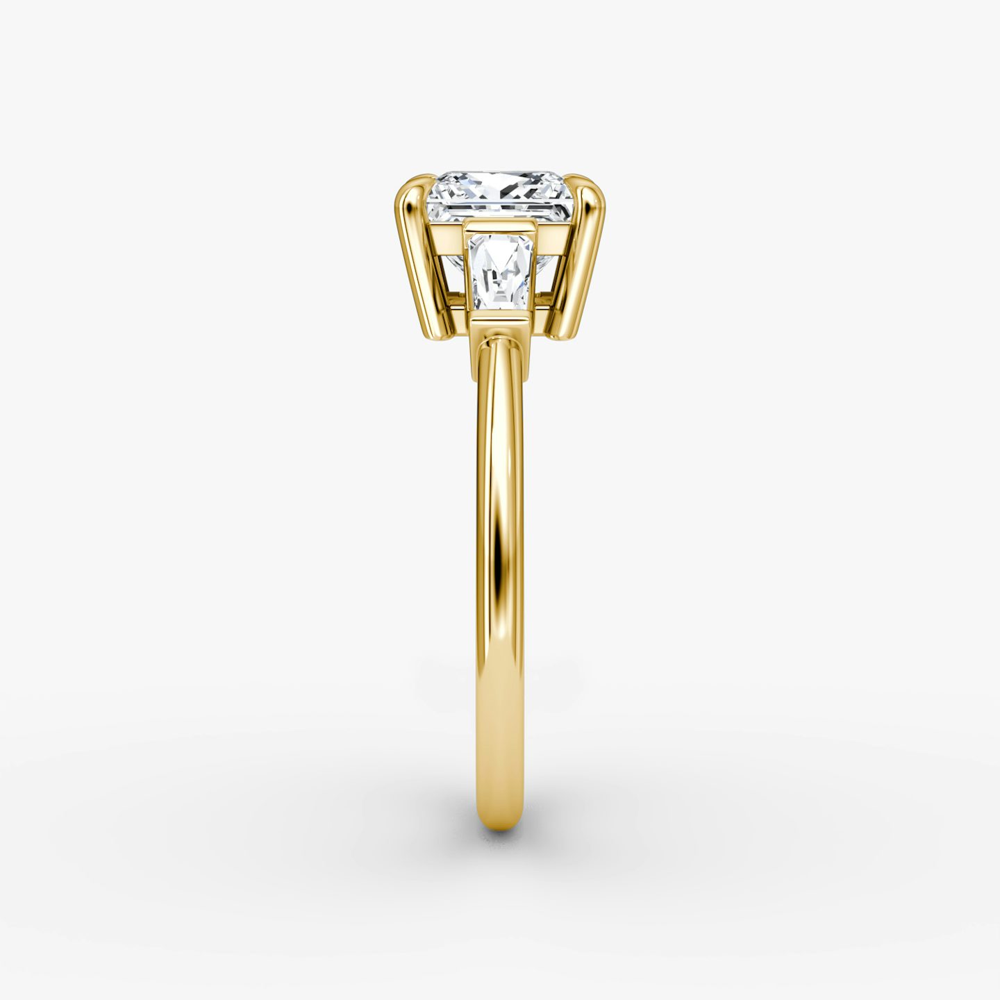 The Tapered Baguette Three Stone | Princess | 18k | Yellow Gold | bandAccent: Plain | excludeFromFeed: null | diamondOrientation: vertical | caratWeight: other