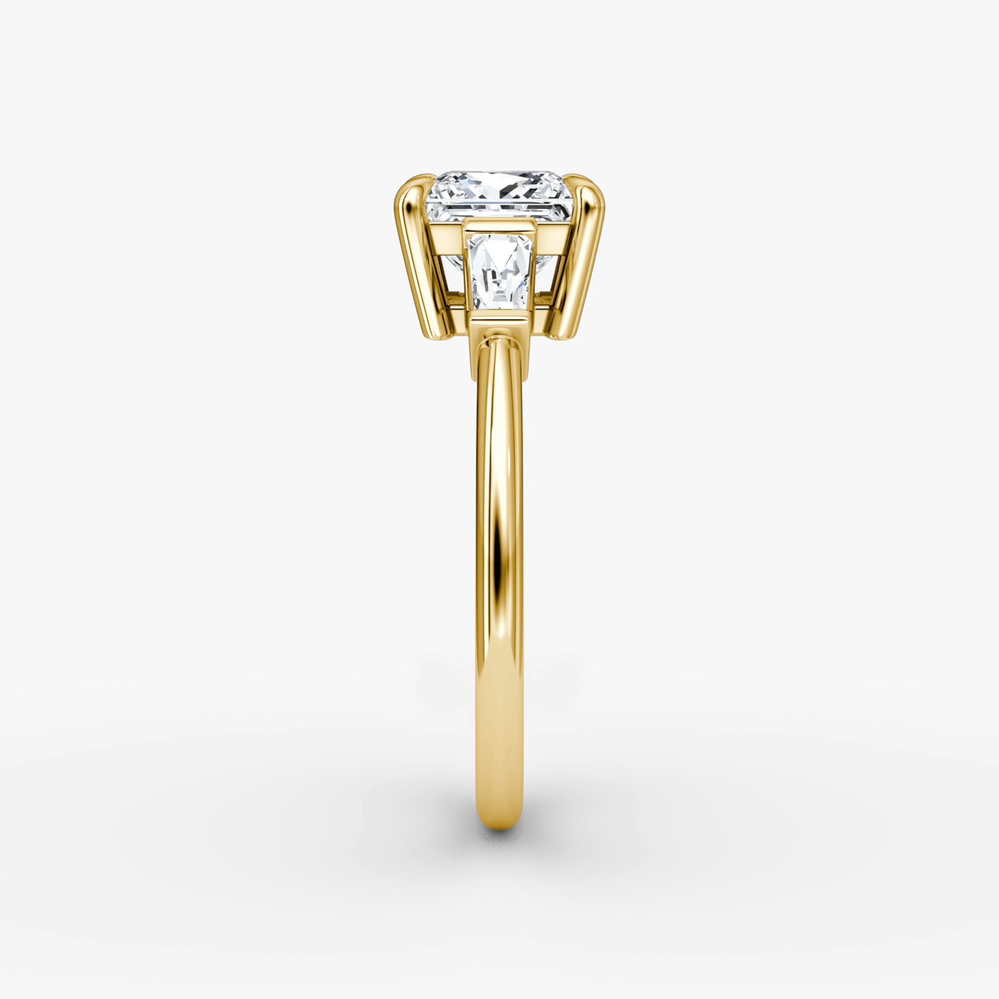 The Tapered Baguette Three Stone | Princess | 18k | Yellow Gold | bandAccent: Plain | excludeFromFeed: null | diamondOrientation: vertical | caratWeight: other