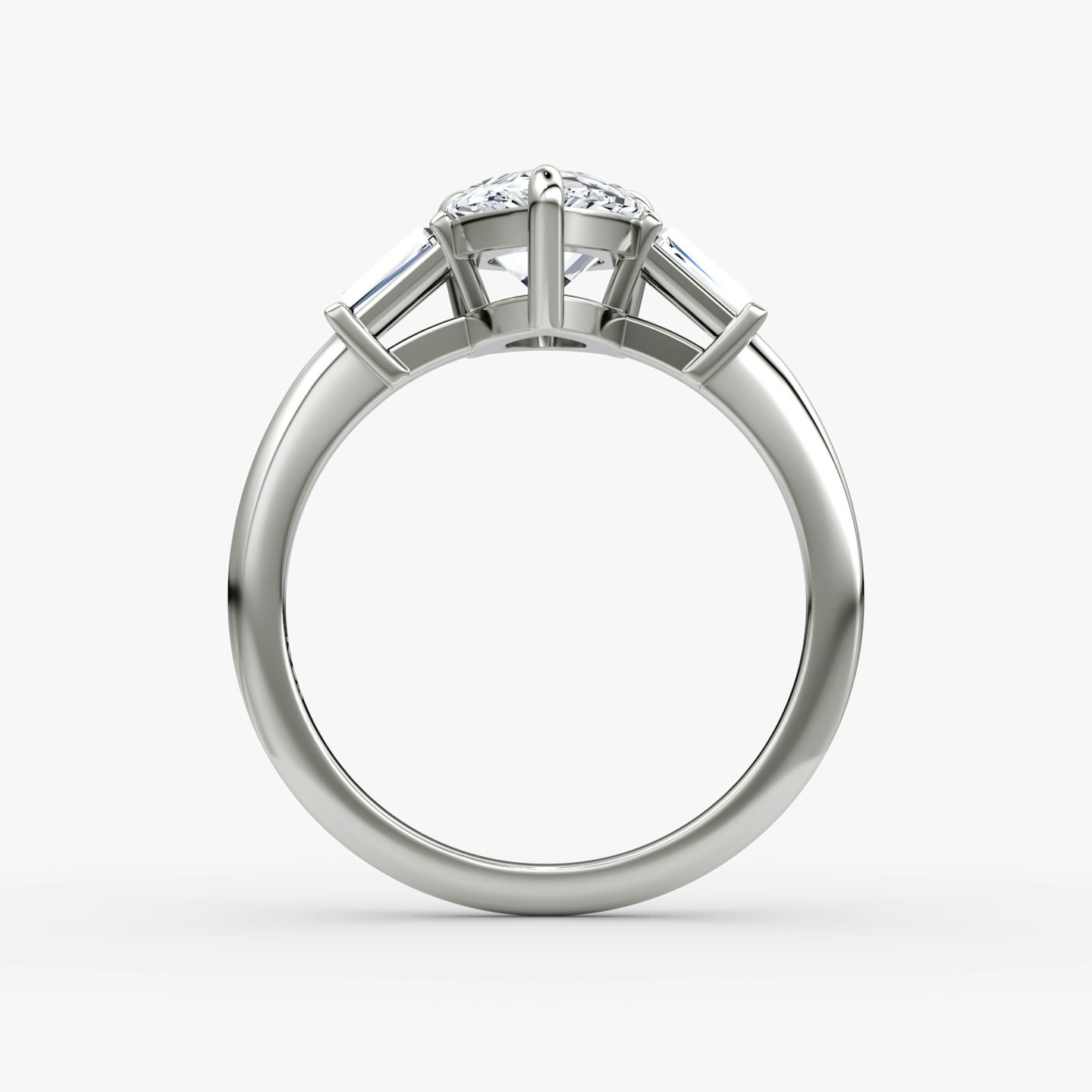 The Tapered Baguette Three Stone | Pear | 18k | White Gold | bandAccent: Plain | excludeFromFeed: null | diamondOrientation: vertical | caratWeight: other