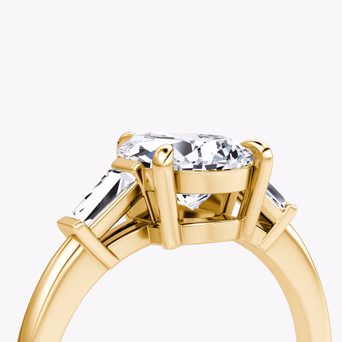The Tapered Baguette Three Stone | Pear | 18k | Yellow Gold | bandAccent: Plain | caratWeight: 1.0ct | excludeFromFeed: null | diamondOrientation: vertical