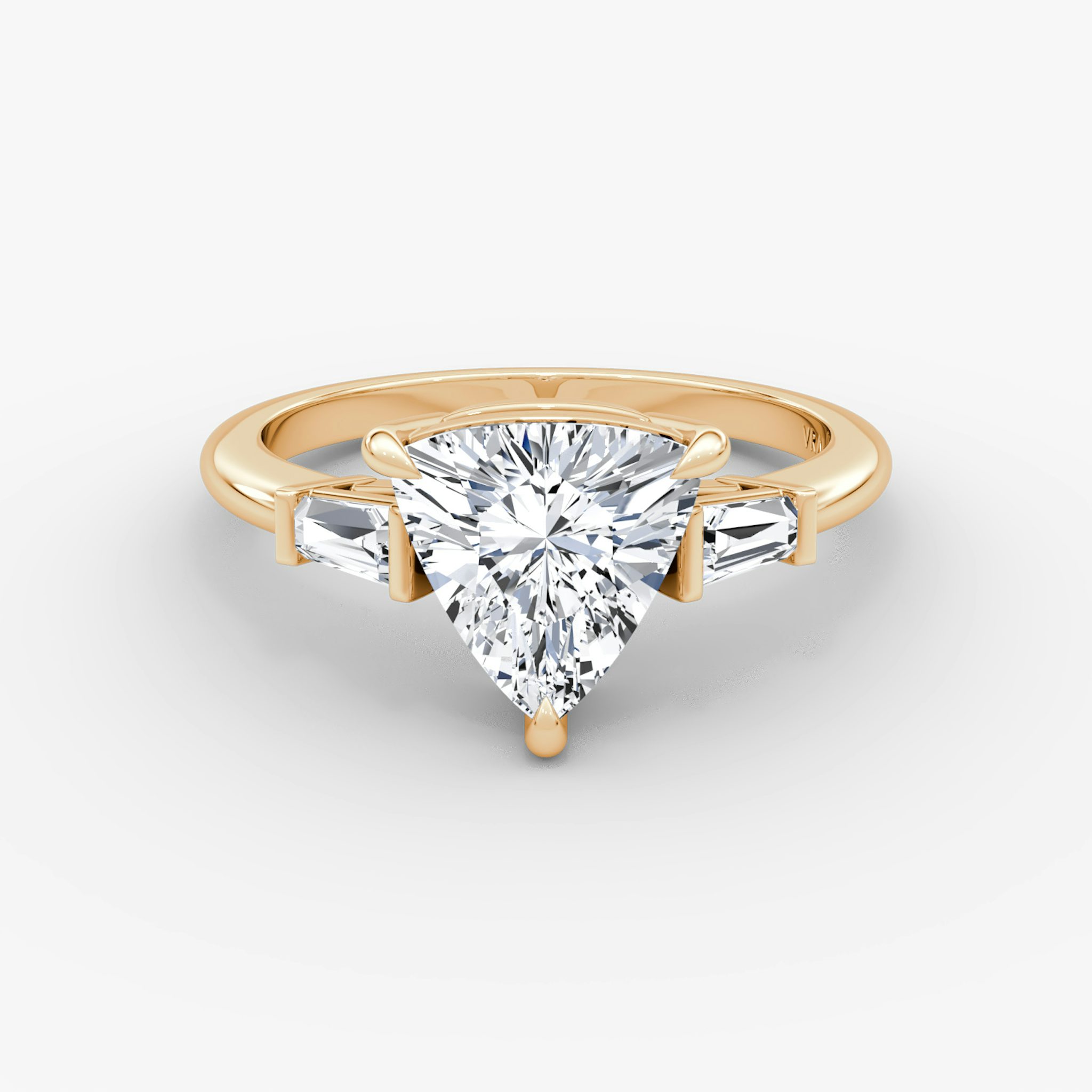 The Tapered Baguette Three Stone | Trillion | 14k | Rose Gold | bandAccent: Plain | excludeFromFeed: null | diamondOrientation: vertical | caratWeight: other