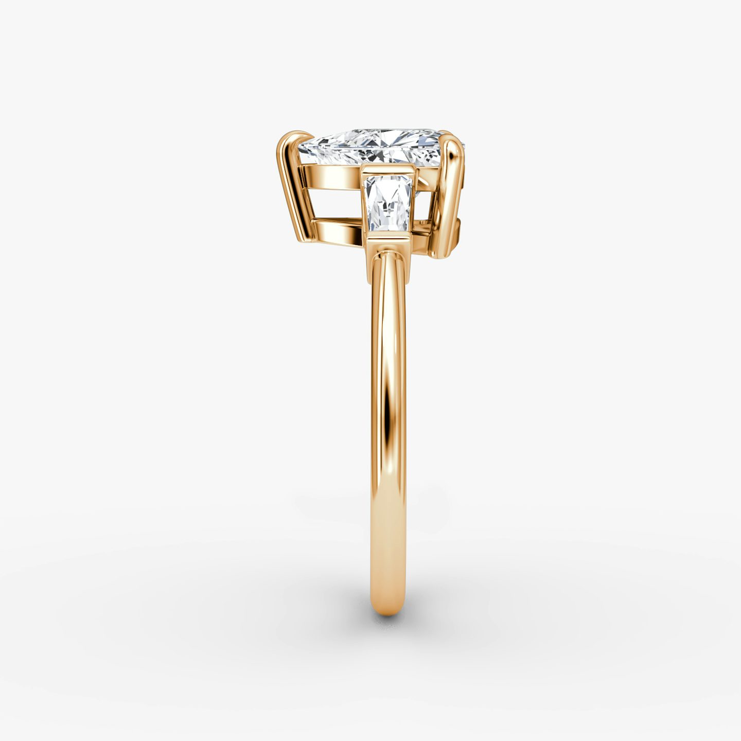 The Tapered Baguette Three Stone | Trillion | 14k | Rose Gold | bandAccent: Plain | excludeFromFeed: null | diamondOrientation: vertical | caratWeight: other