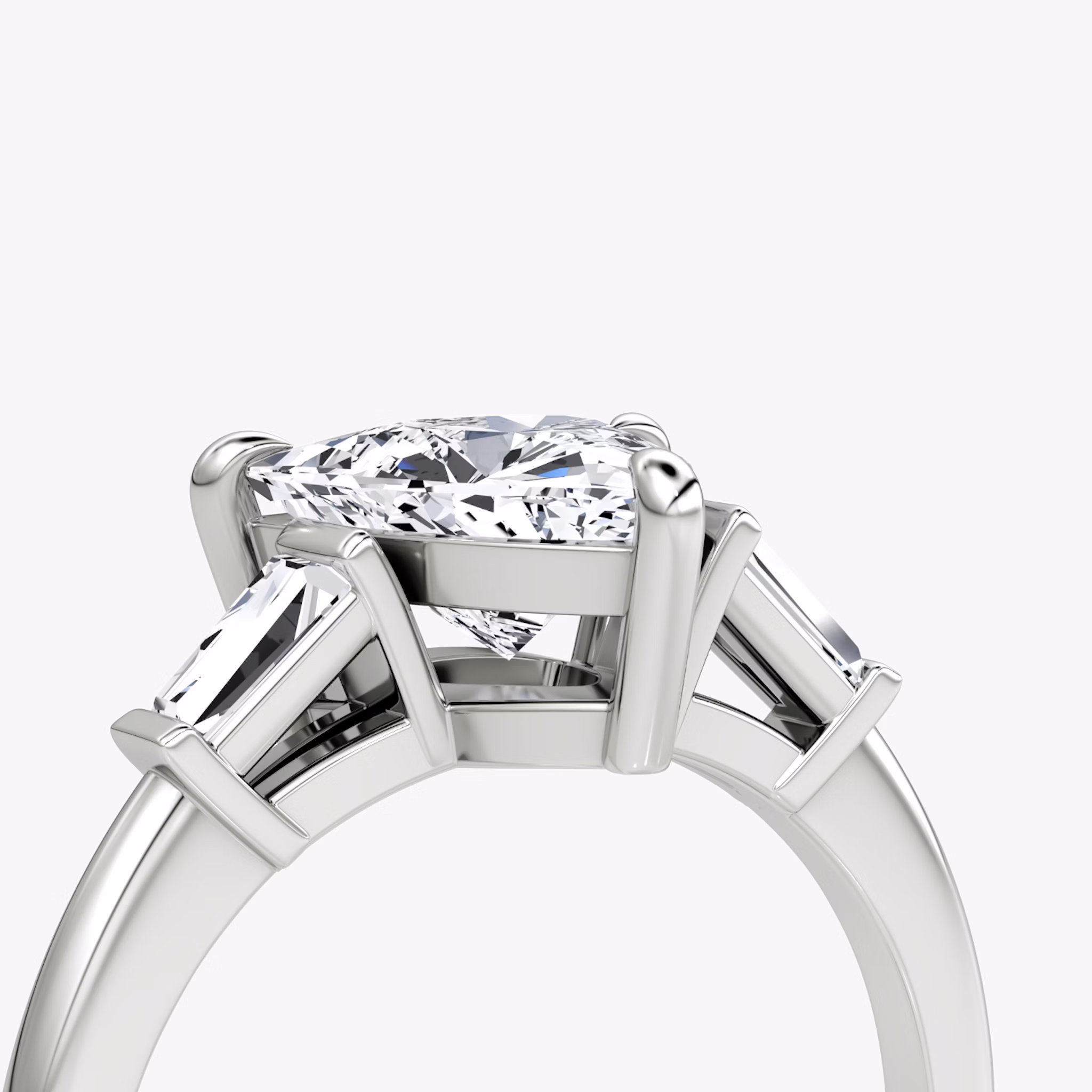 The Tapered Baguette Three Stone | Trillion | Platinum | bandAccent: Plain | excludeFromFeed: null | diamondOrientation: vertical | caratWeight: other