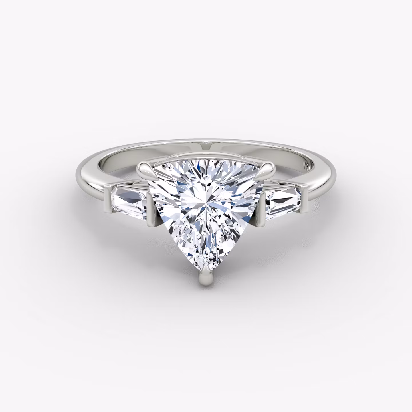 The Tapered Baguette Three Stone Trillion | Platinum