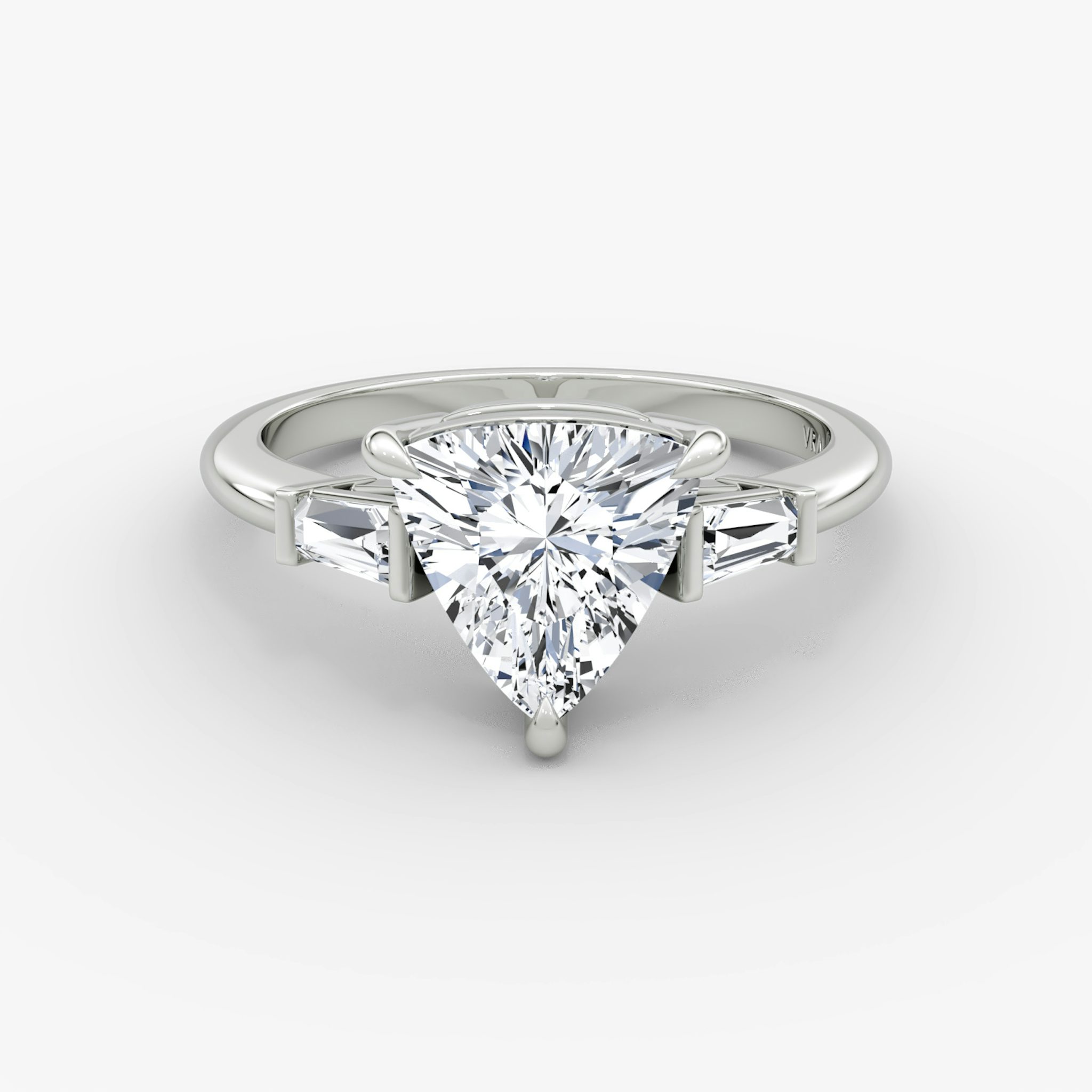 The Tapered Baguette Three Stone | Trillion | Platinum | bandAccent: Plain | excludeFromFeed: null | diamondOrientation: vertical | caratWeight: other