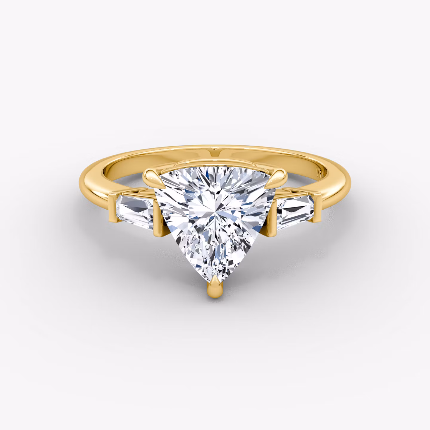 The Tapered Baguette Three Stone Trillion | Yellow Gold
