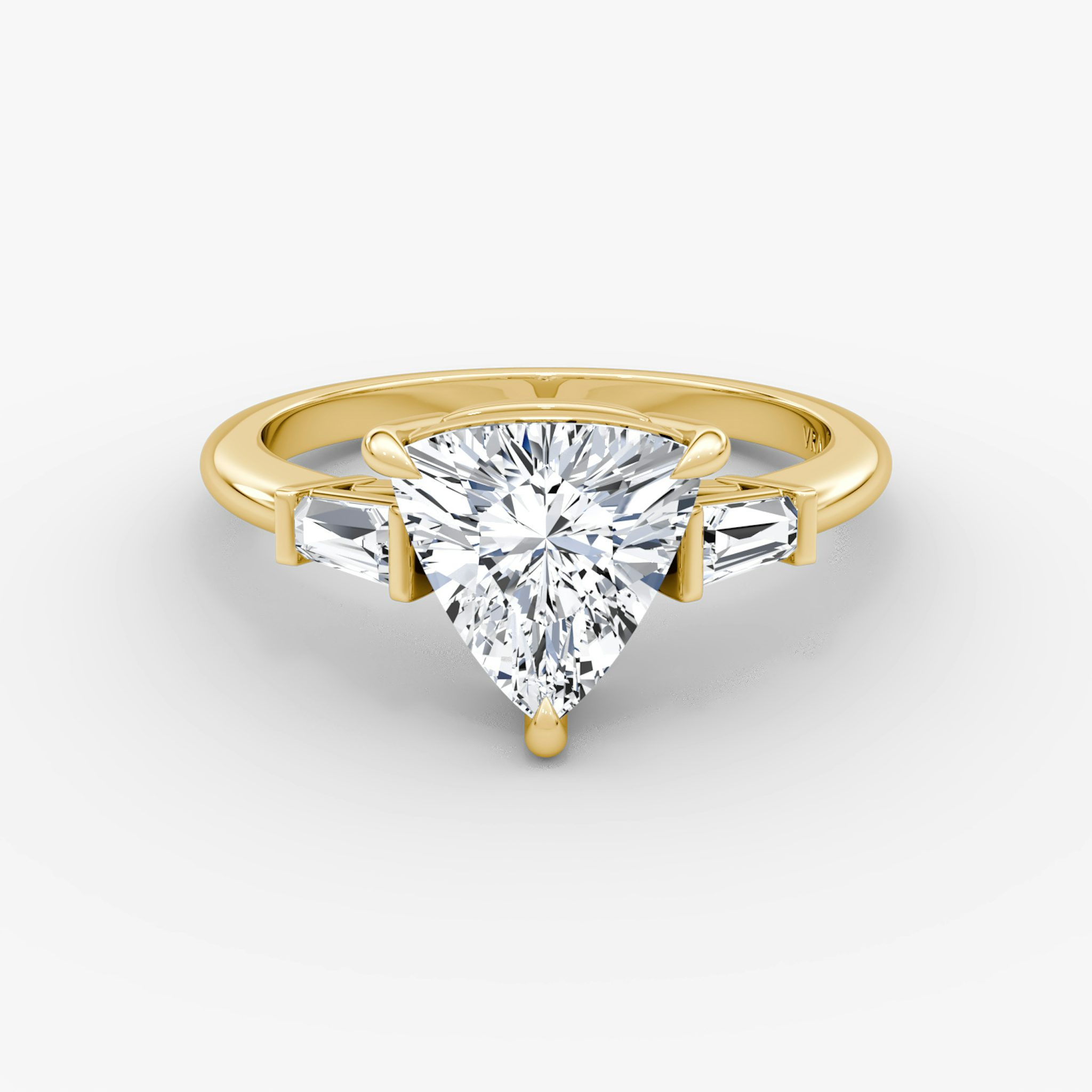 The Tapered Baguette Three Stone | Trillion | 18k | Yellow Gold | bandAccent: Plain | excludeFromFeed: null | diamondOrientation: vertical | caratWeight: other
