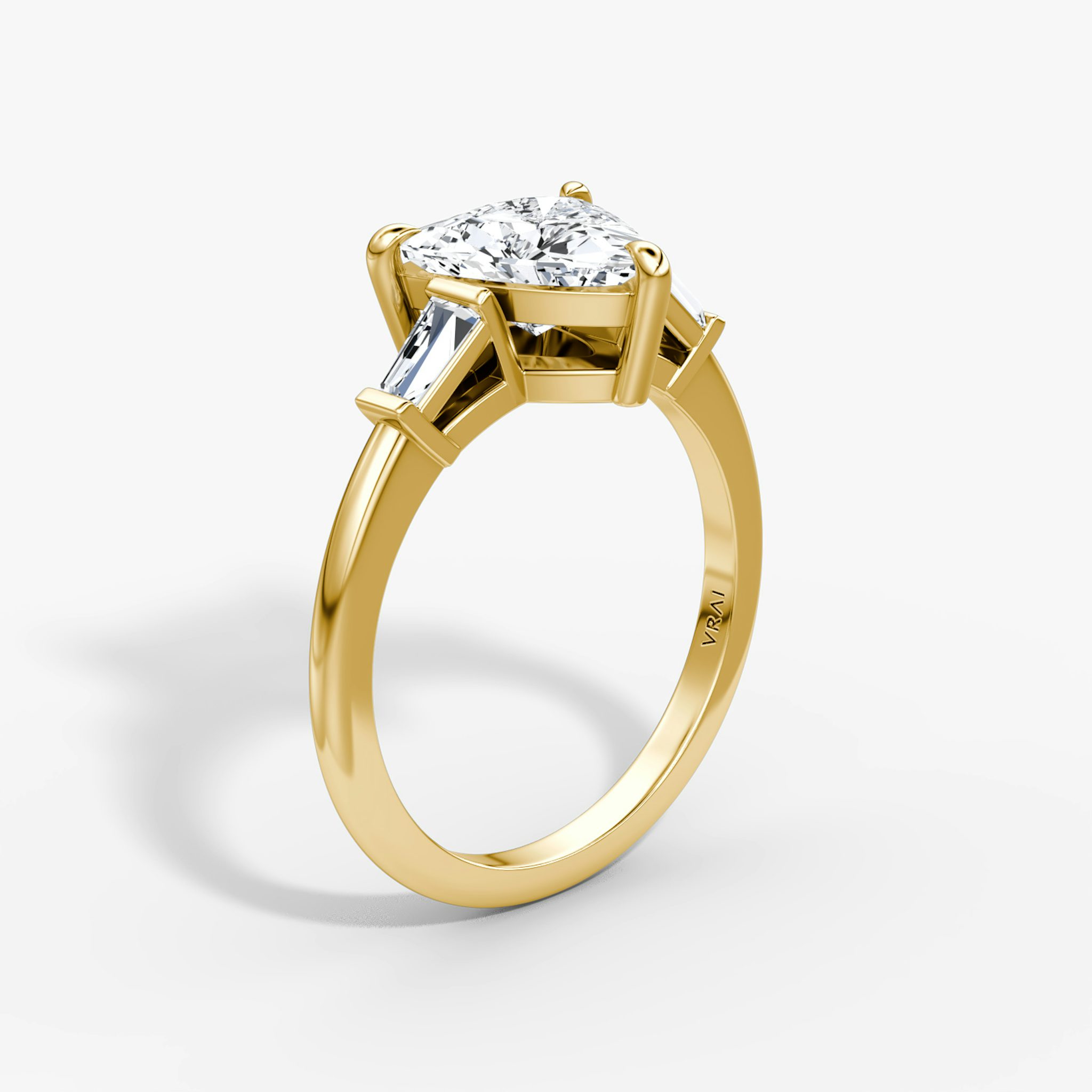 The Tapered Baguette Three Stone | Trillion | 18k | Yellow Gold | bandAccent: Plain | excludeFromFeed: null | diamondOrientation: vertical | caratWeight: other