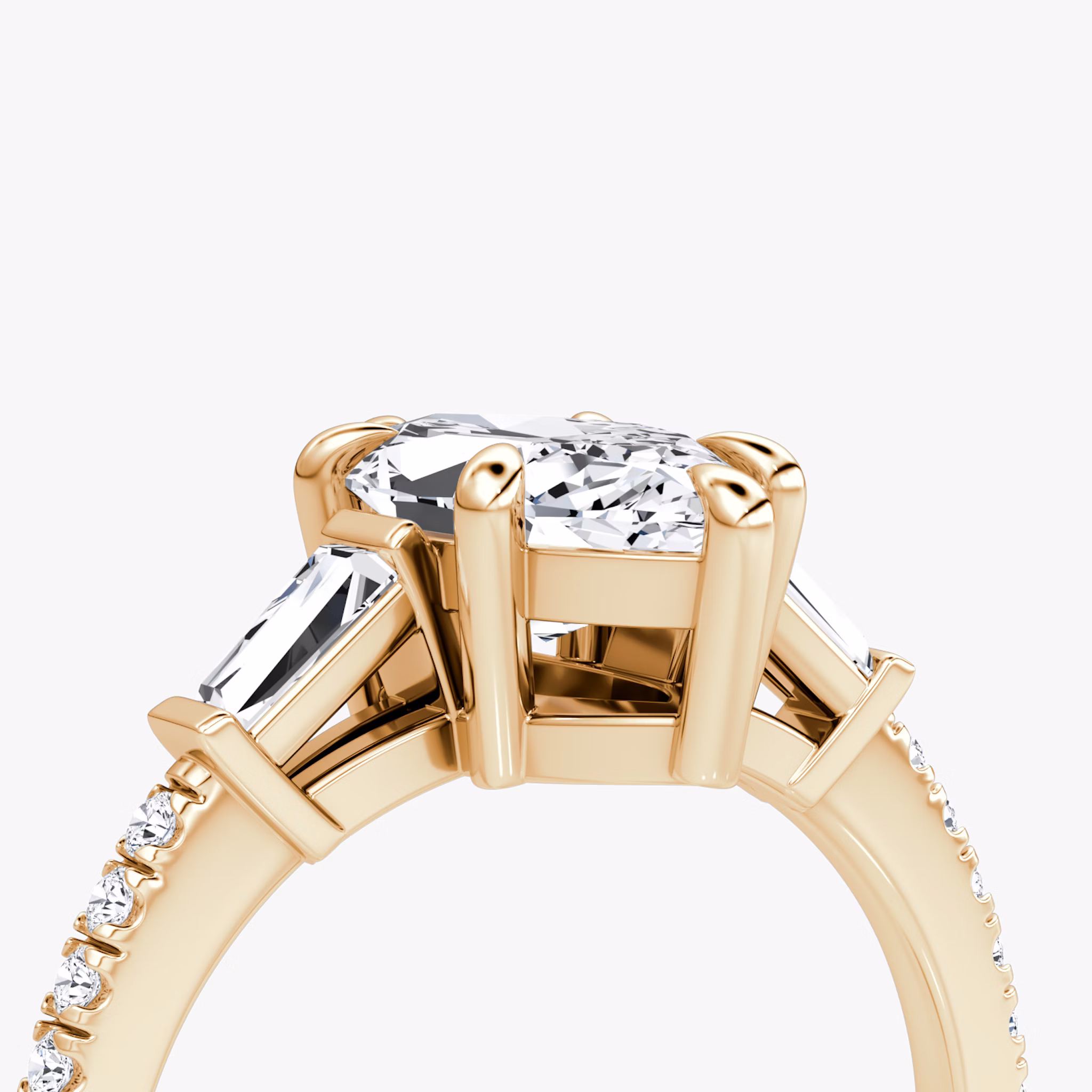 The Tapered Baguette Three Stone | Marquise | 14k | Rose Gold | bandAccent: Pavé | excludeFromFeed: null | diamondOrientation: vertical | caratWeight: other