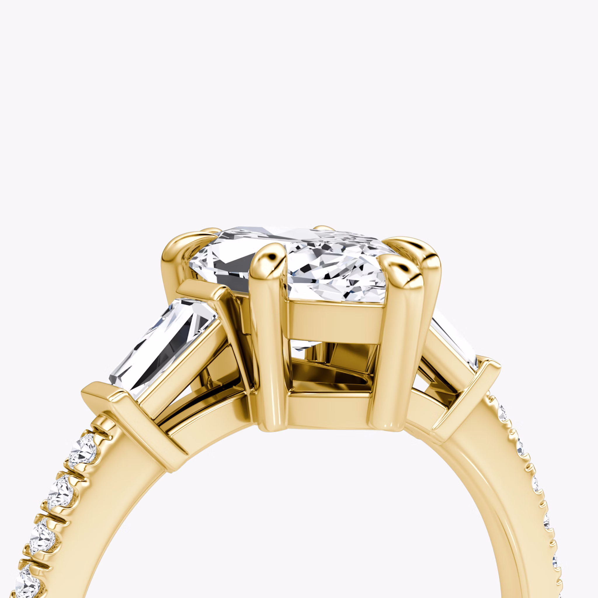 The Tapered Baguette Three Stone | Marquise | 18k | Yellow Gold | bandAccent: Pavé | excludeFromFeed: null | diamondOrientation: vertical | caratWeight: other