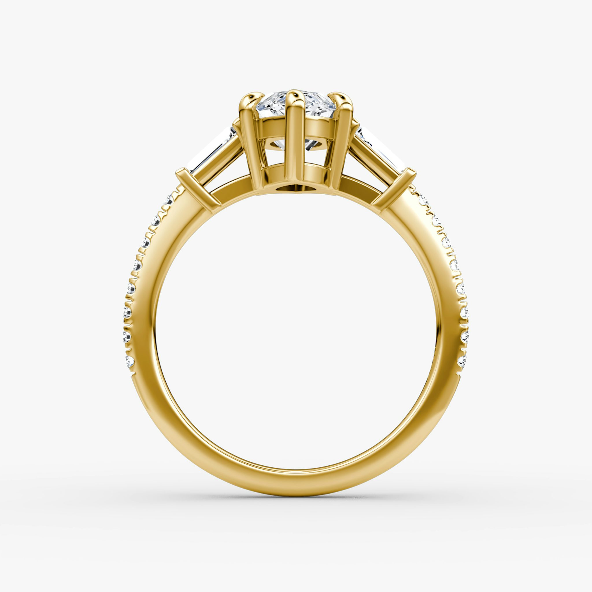 The Tapered Baguette Three Stone | Marquise | 18k | Yellow Gold | bandAccent: Pavé | excludeFromFeed: null | diamondOrientation: vertical | caratWeight: other