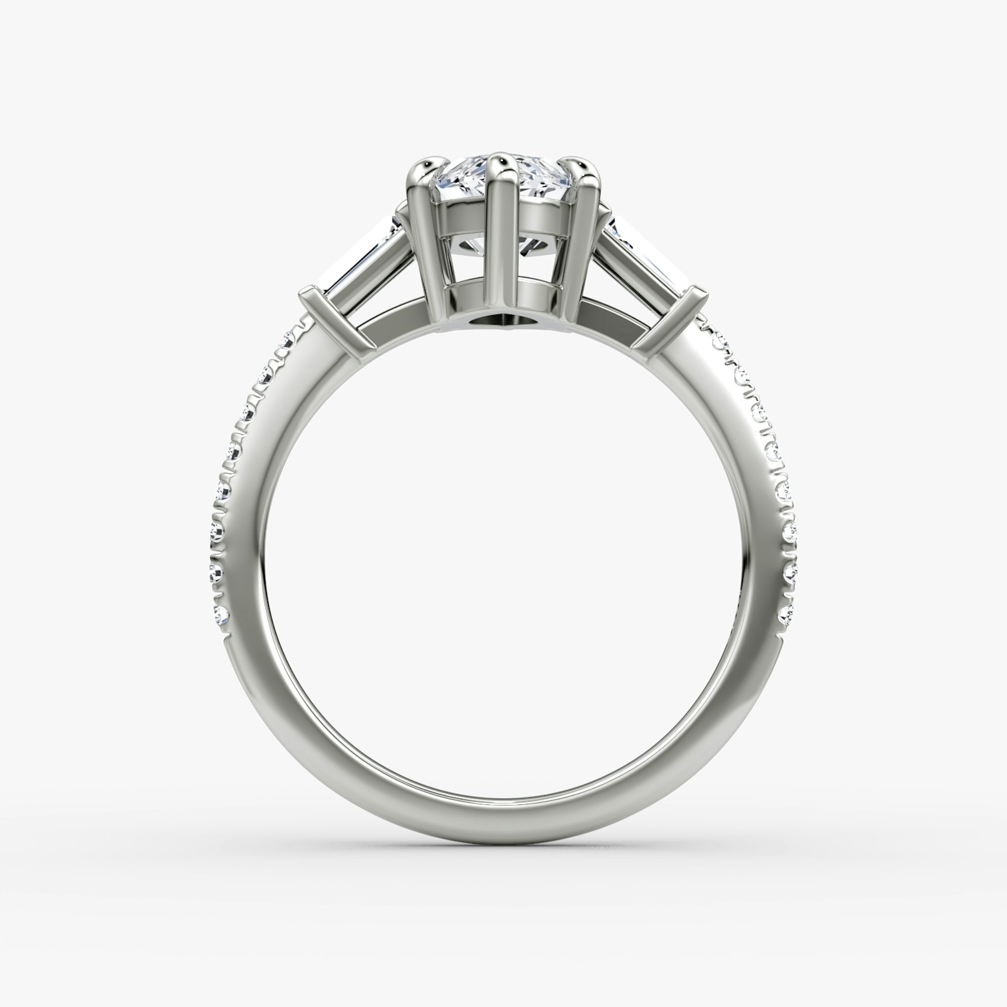 The Tapered Baguette Three Stone | Marquise | 18k | White Gold | bandAccent: Pavé | excludeFromFeed: null | diamondOrientation: vertical | caratWeight: other