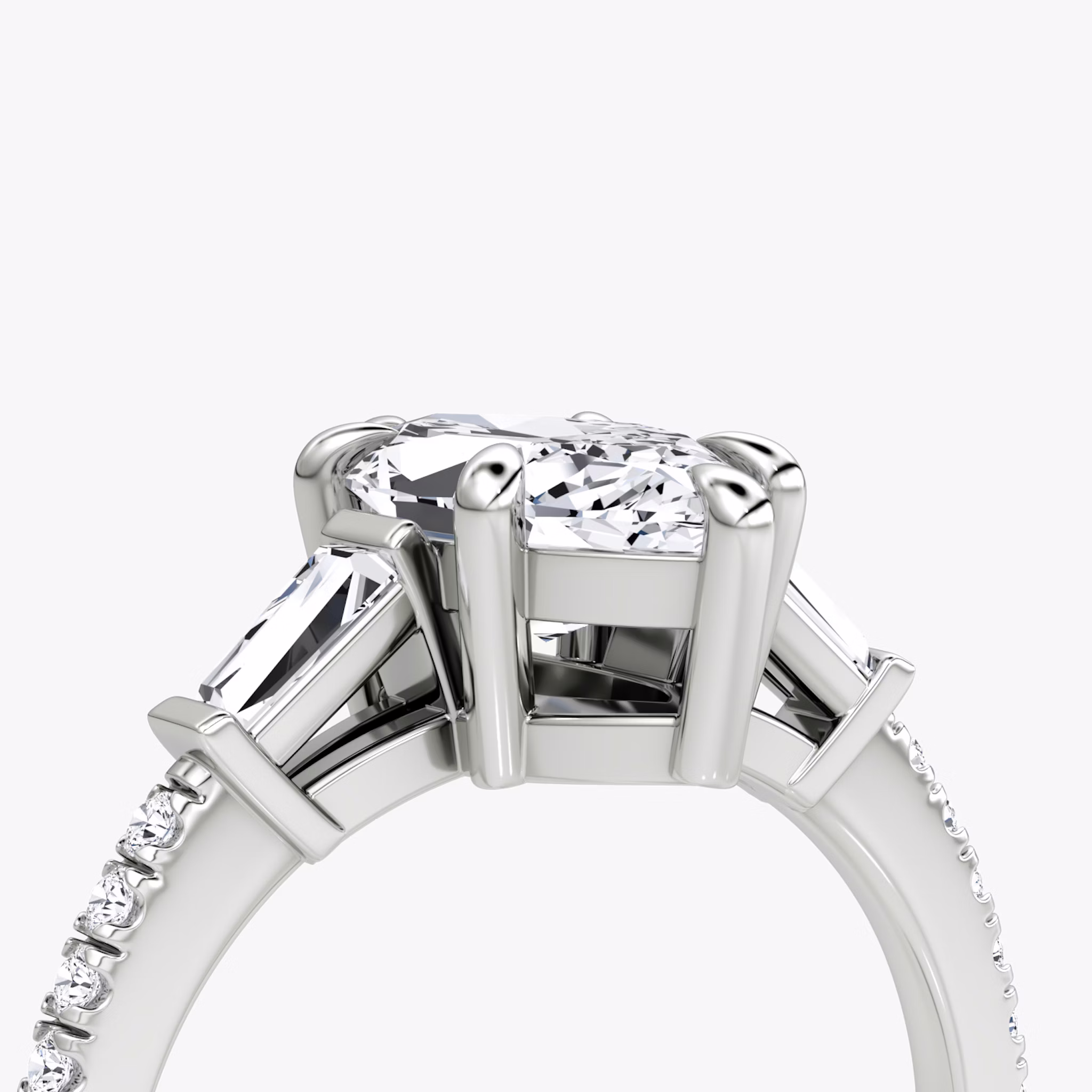The Tapered Baguette Three Stone | Marquise | 18k | White Gold | bandAccent: Pavé | excludeFromFeed: null | diamondOrientation: vertical | caratWeight: other