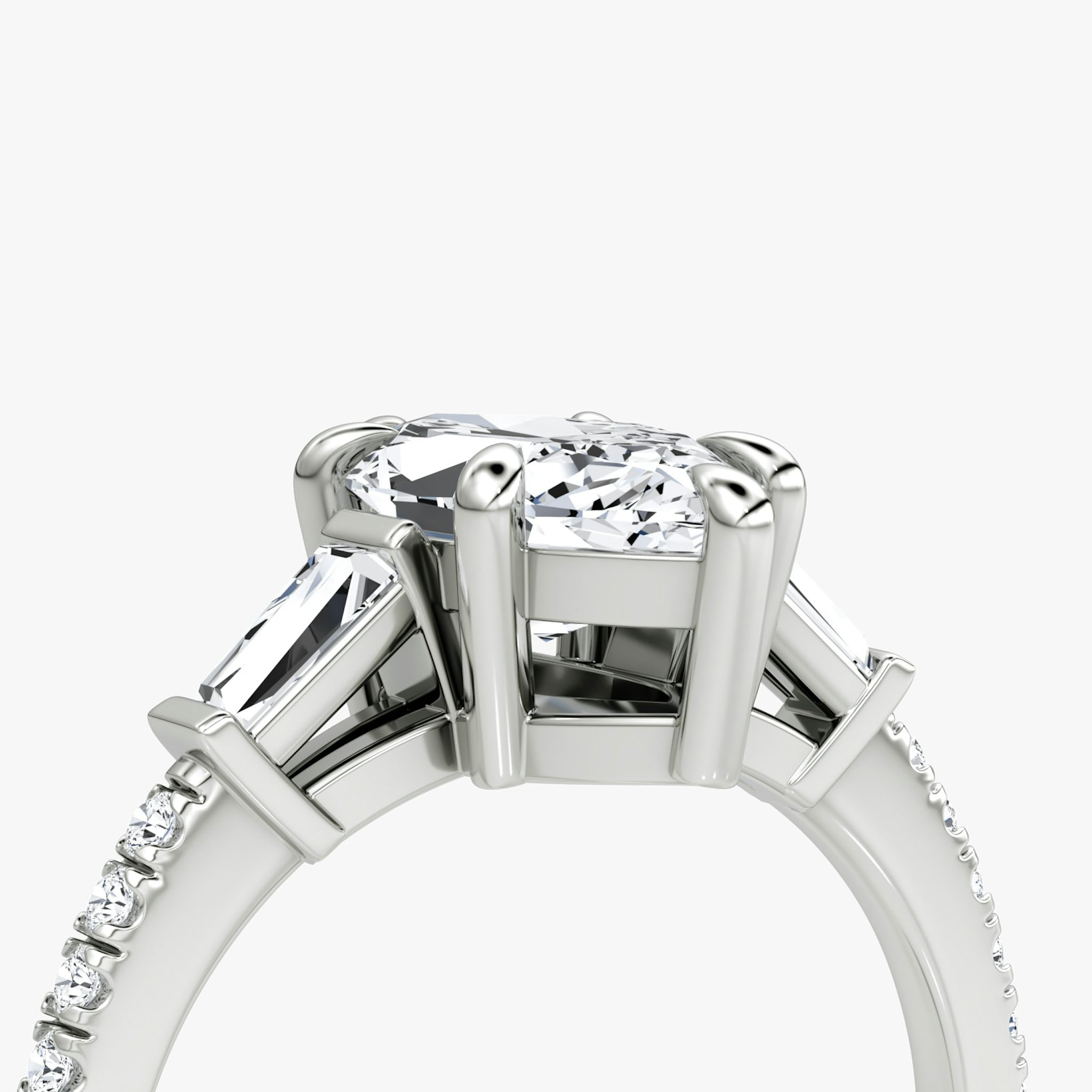 The Tapered Baguette Three Stone | Marquise | 18k | White Gold | bandAccent: Pavé | excludeFromFeed: null | diamondOrientation: vertical | caratWeight: other