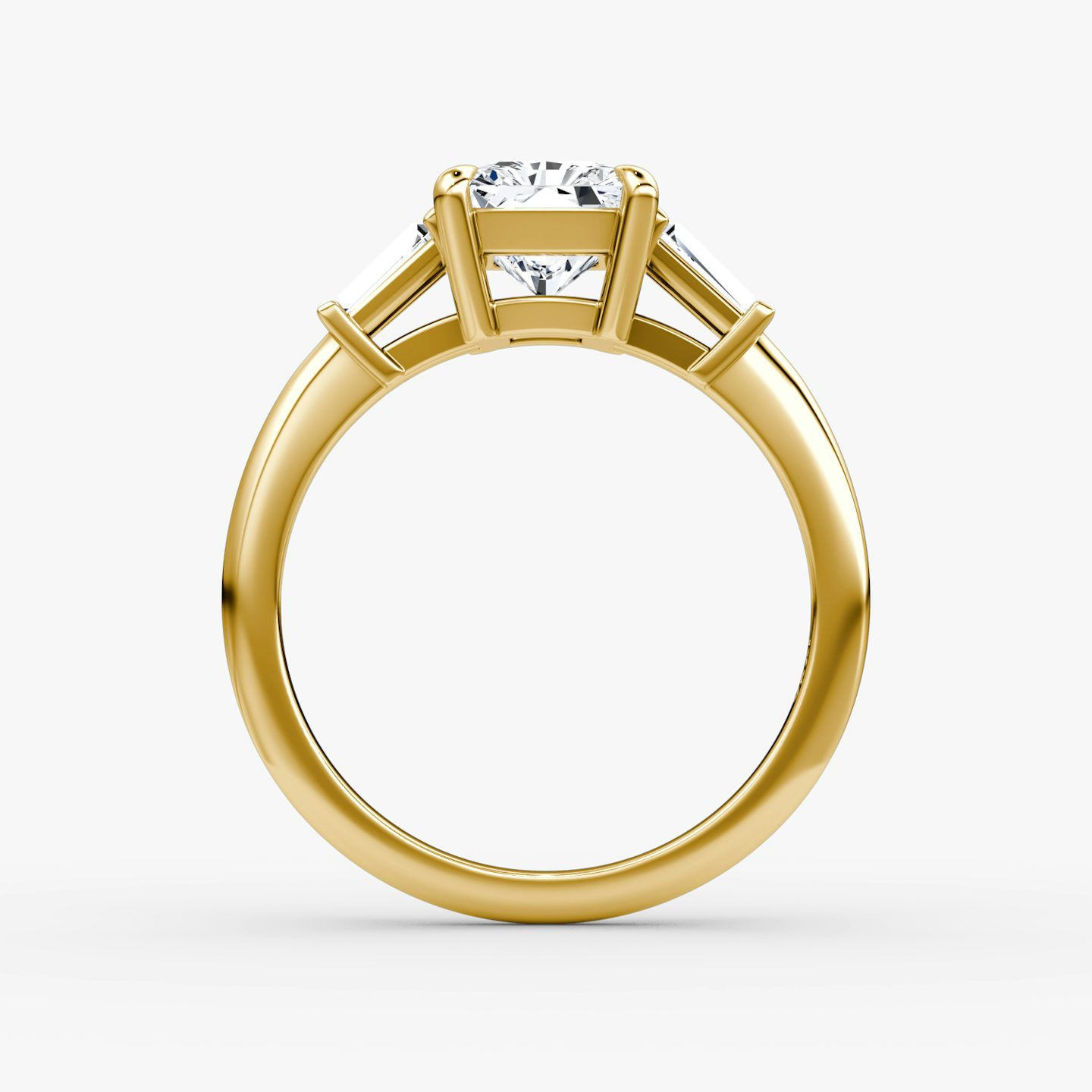 The Tapered Baguette Three Stone | Radiant | 18k | Yellow Gold | bandAccent: Plain | excludeFromFeed: null | diamondOrientation: vertical | caratWeight: other