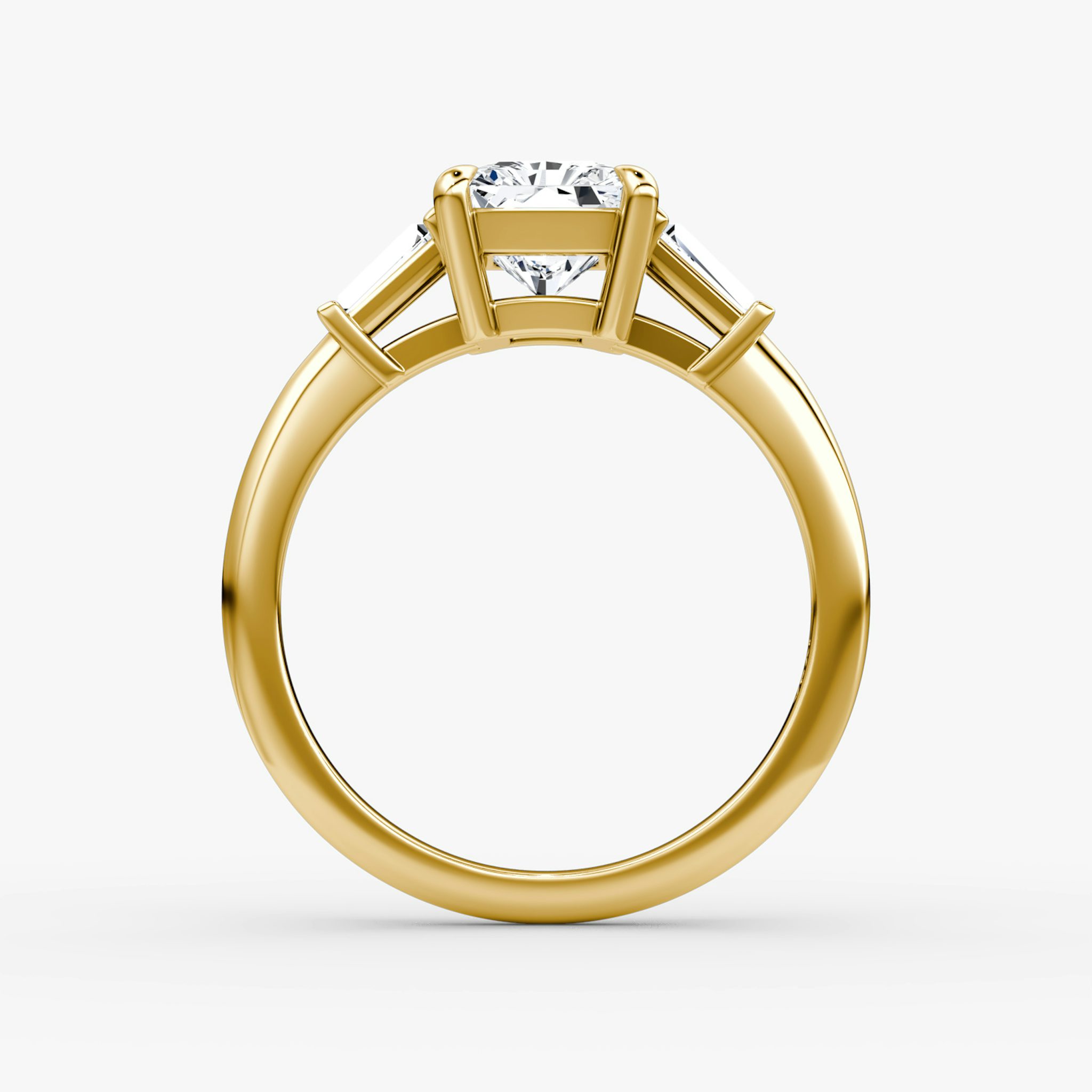 The Tapered Baguette Three Stone | Radiant | 18k | Yellow Gold | bandAccent: Plain | excludeFromFeed: null | diamondOrientation: vertical | caratWeight: other