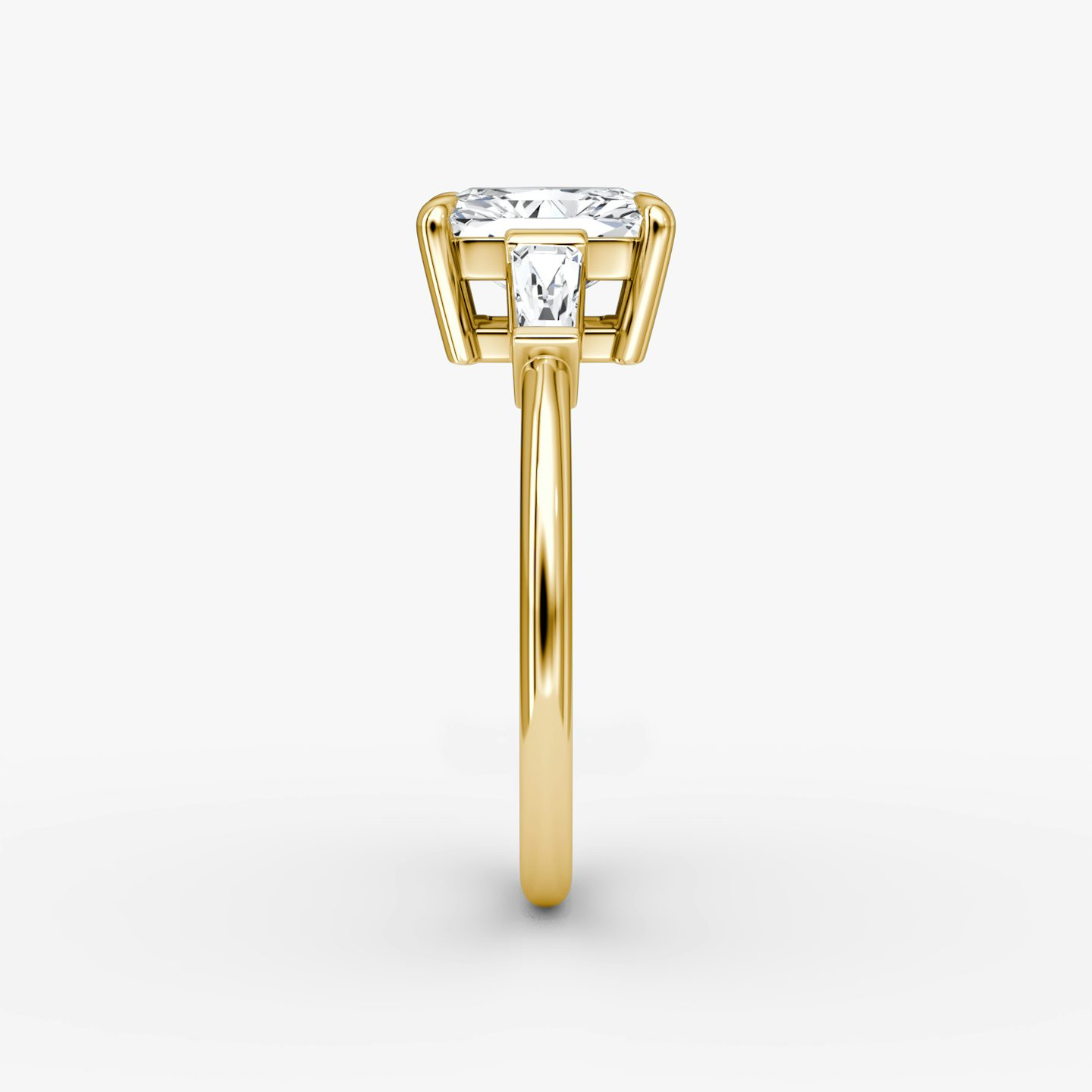The Tapered Baguette Three Stone | Radiant | 18k | Yellow Gold | bandAccent: Plain | excludeFromFeed: null | diamondOrientation: vertical | caratWeight: other