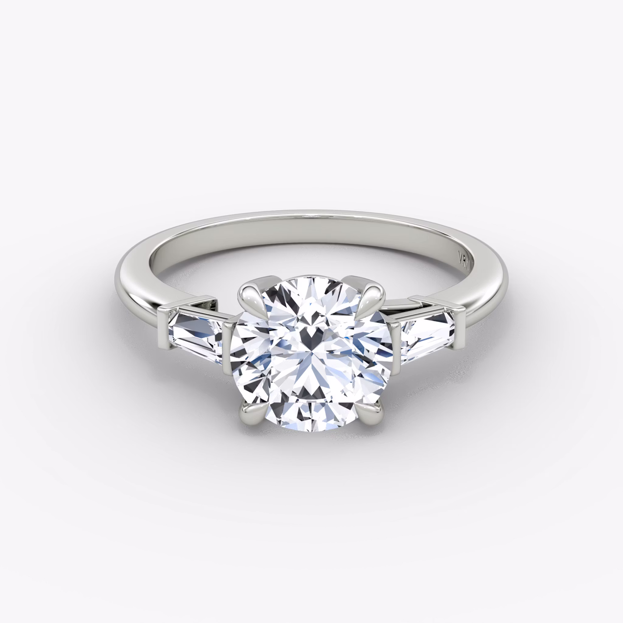 The Tapered Baguette Three Stone Round Brilliant | White Gold