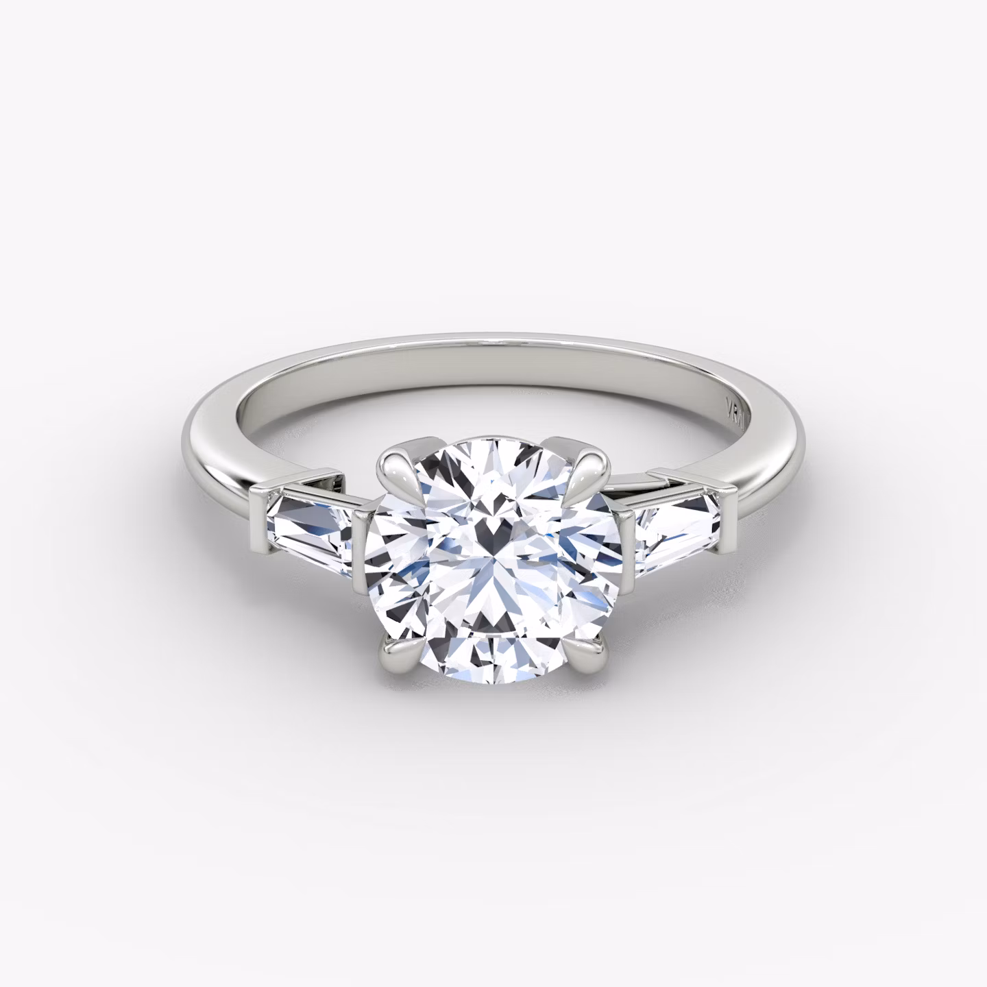 The Tapered Baguette Three Stone Round Brilliant | Platinum