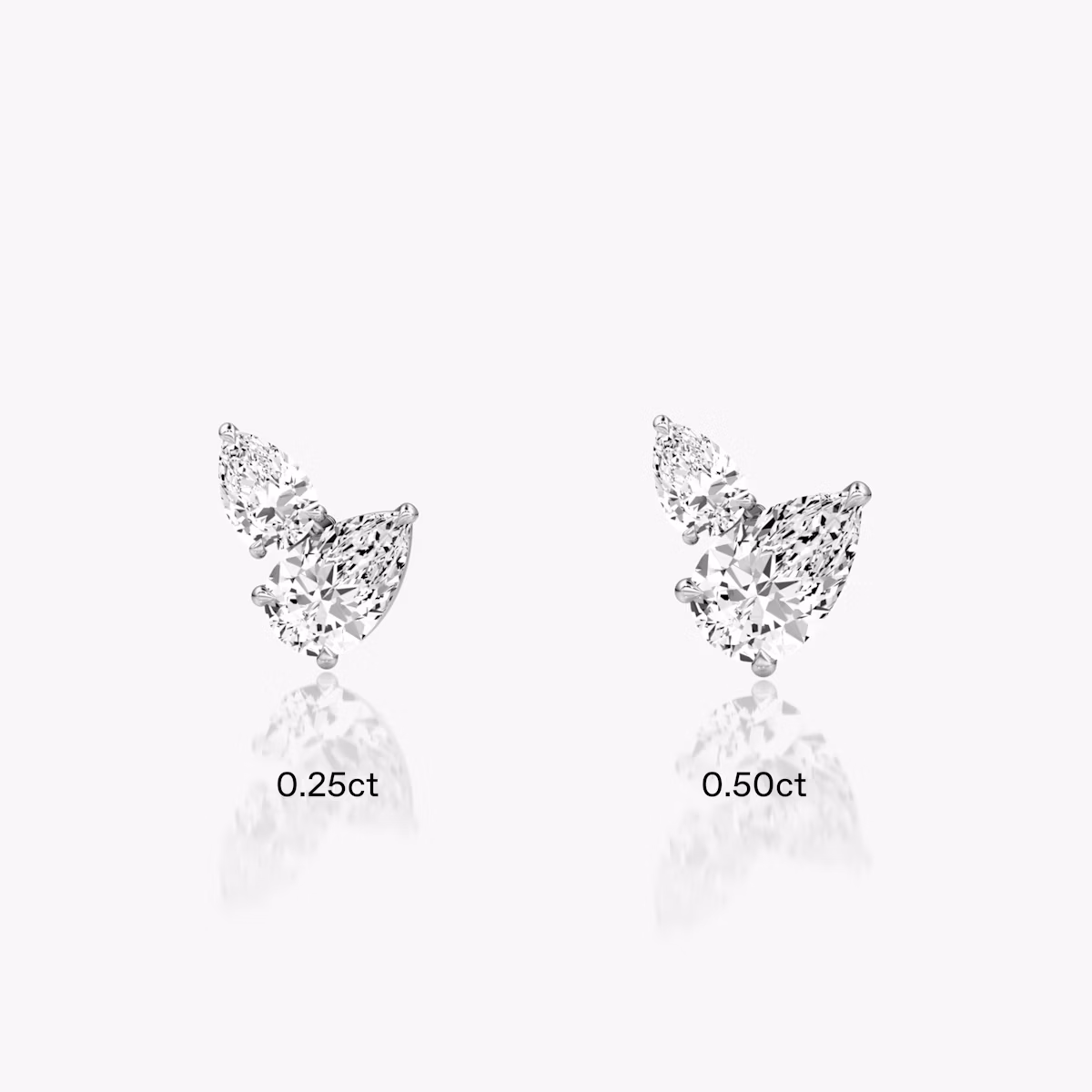 Toi et Moi Echo Stud | Pear | 14k | White Gold | caratWeight: 0.40ct | excludeFromFeed: null | side: left