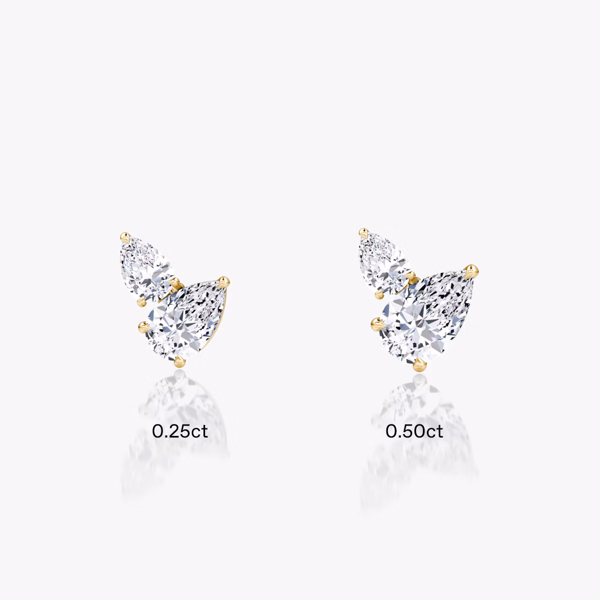 Toi et Moi Echo Stud | Pear | 14k | Yellow Gold | caratWeight: 0.40ct | excludeFromFeed: null | side: left