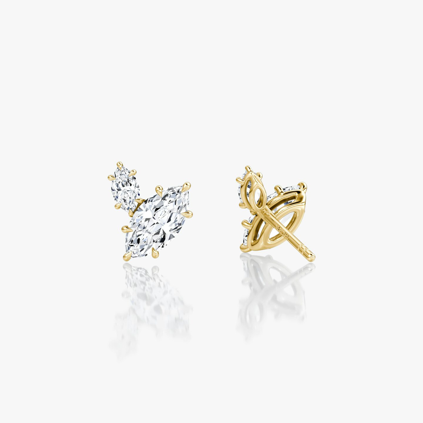 Clou d'oreille Toi et Moi Echo | Marquise | 14k | Or jaune | caratWeight: 0.61ct | excludeFromFeed: null | side: left