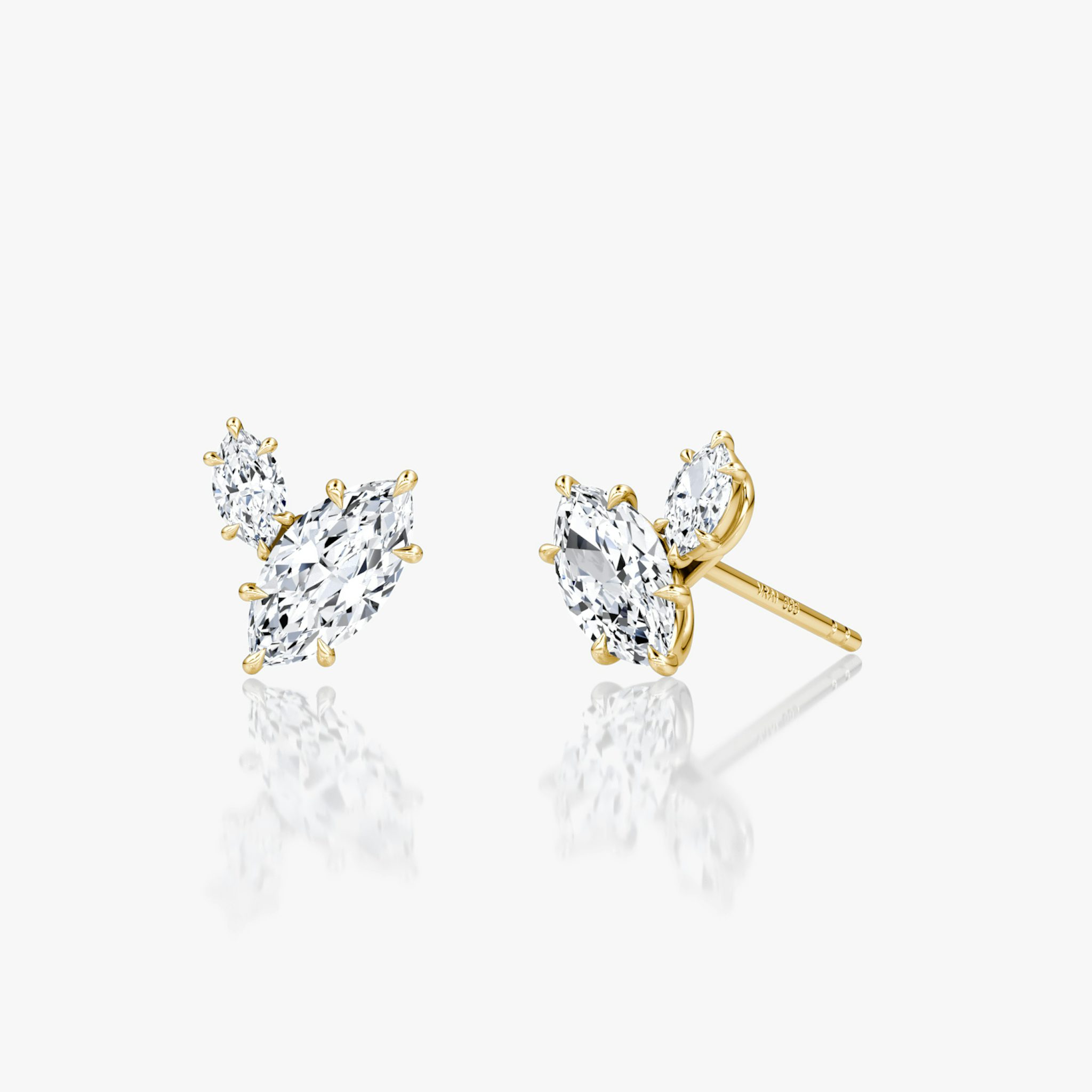 Toi et Moi Echo Stud | Marquise | 14k | Yellow Gold | caratWeight: 0.61ct | side: left