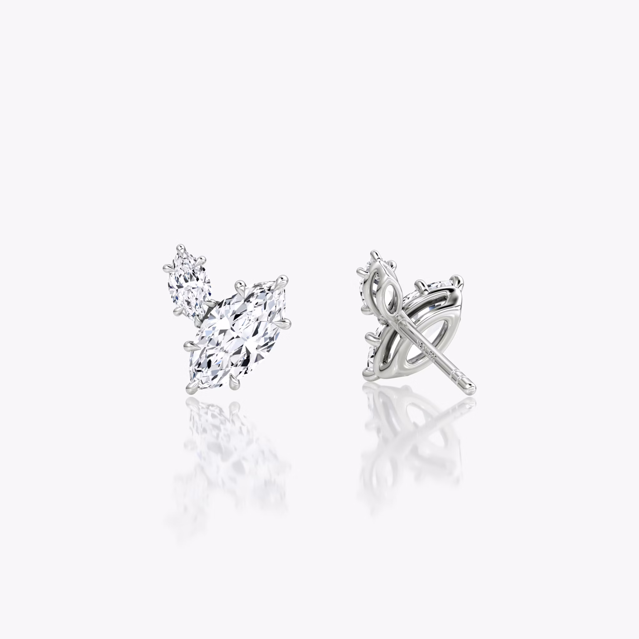 Toi et Moi Echo Stud | Marquise | Sterling Silver | caratWeight: 0.61ct | side: left