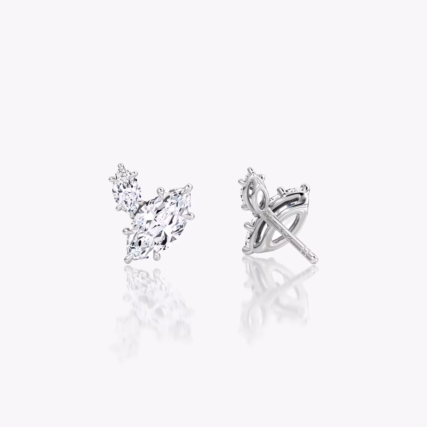 Clou d'oreille Toi et Moi Echo | Marquise | 14k | Or blanc | caratWeight: 0.61ct | excludeFromFeed: null | side: left