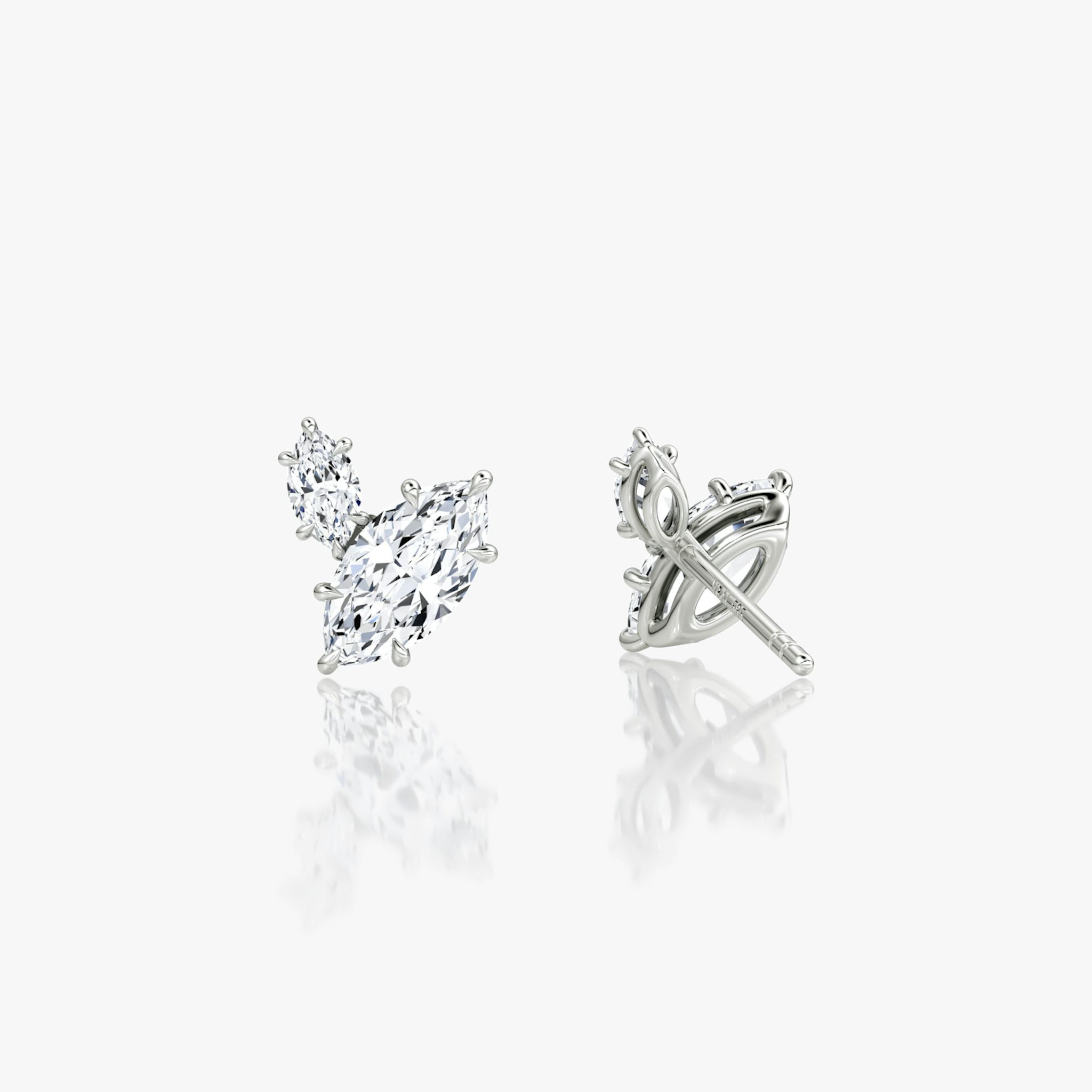 Toi et Moi Echo Stud | Marquise | Sterling Silver | caratWeight: 0.61ct | side: left
