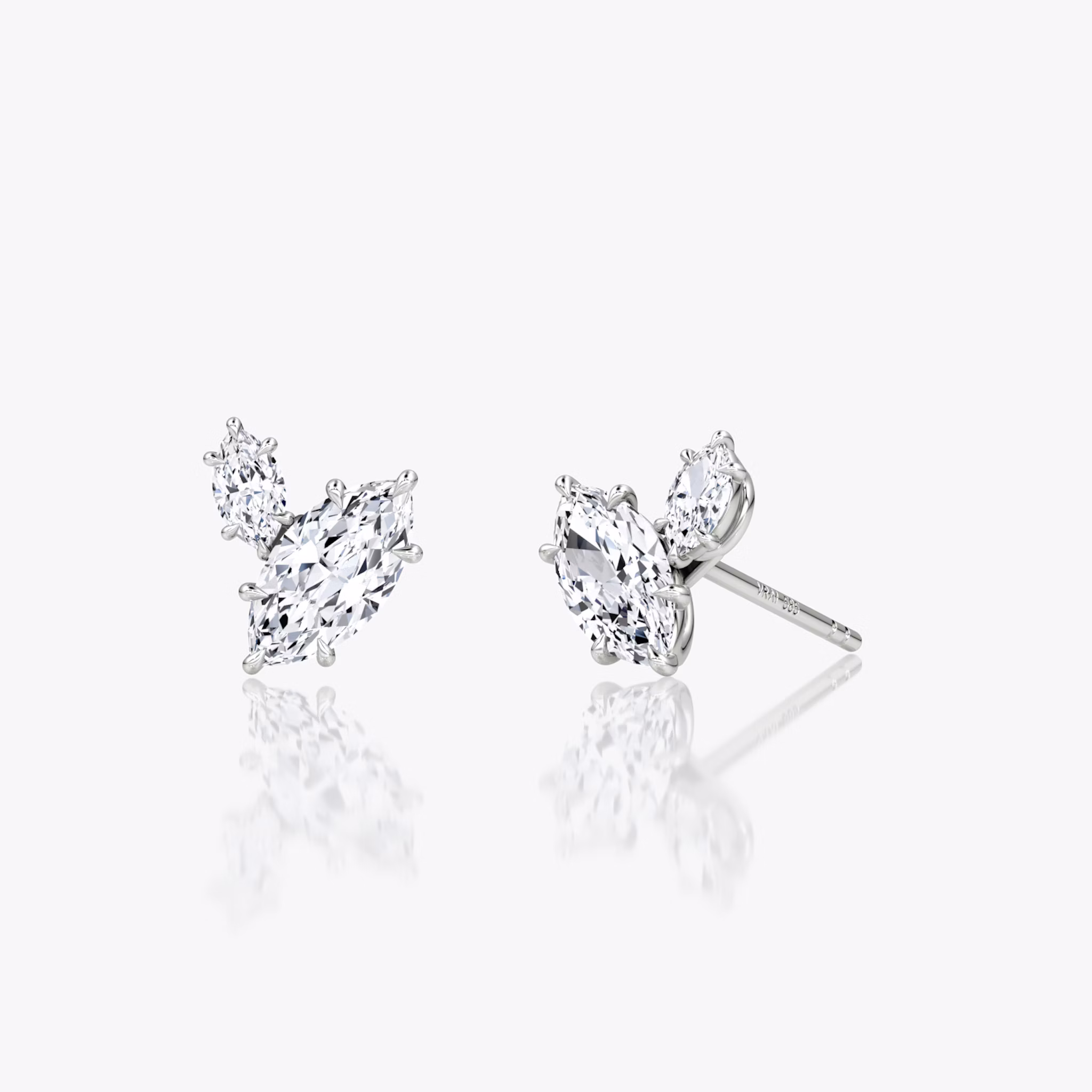 Toi et Moi Echo Stud | Marquise | Sterling Silver | caratWeight: 0.61ct | side: left
