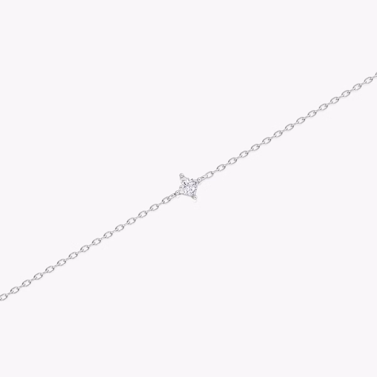Petite Solitaire Bracelet | Princess | 14k | White Gold