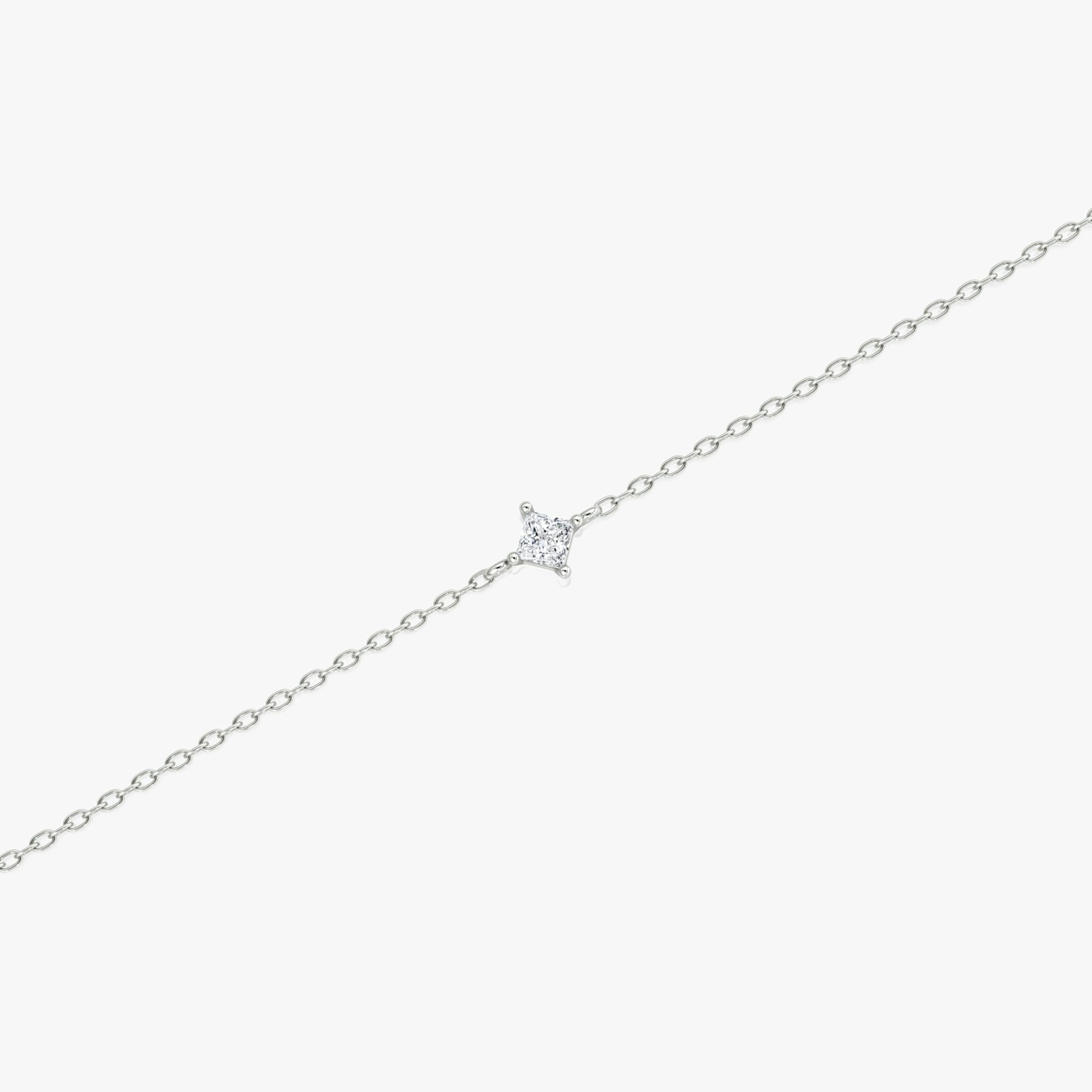 Petite Solitaire Bracelet | Princess | 14k | White Gold