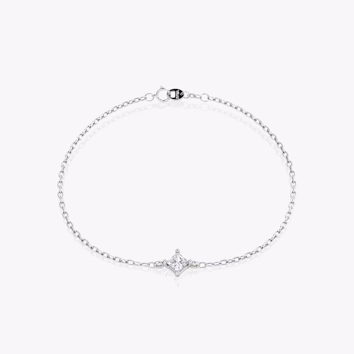 Petite Solitaire Bracelet | Princess | 14k | White Gold