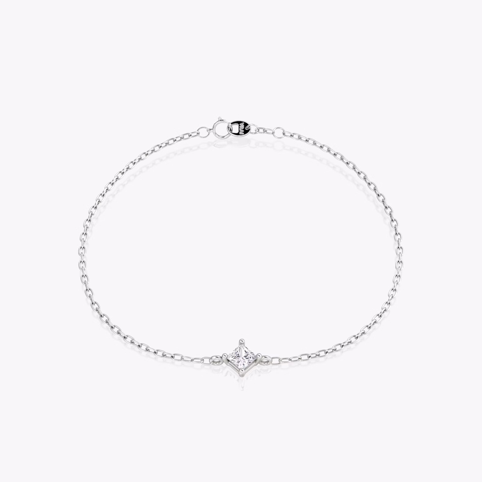 Petite Solitaire Bracelet | Princess | 14k | White Gold